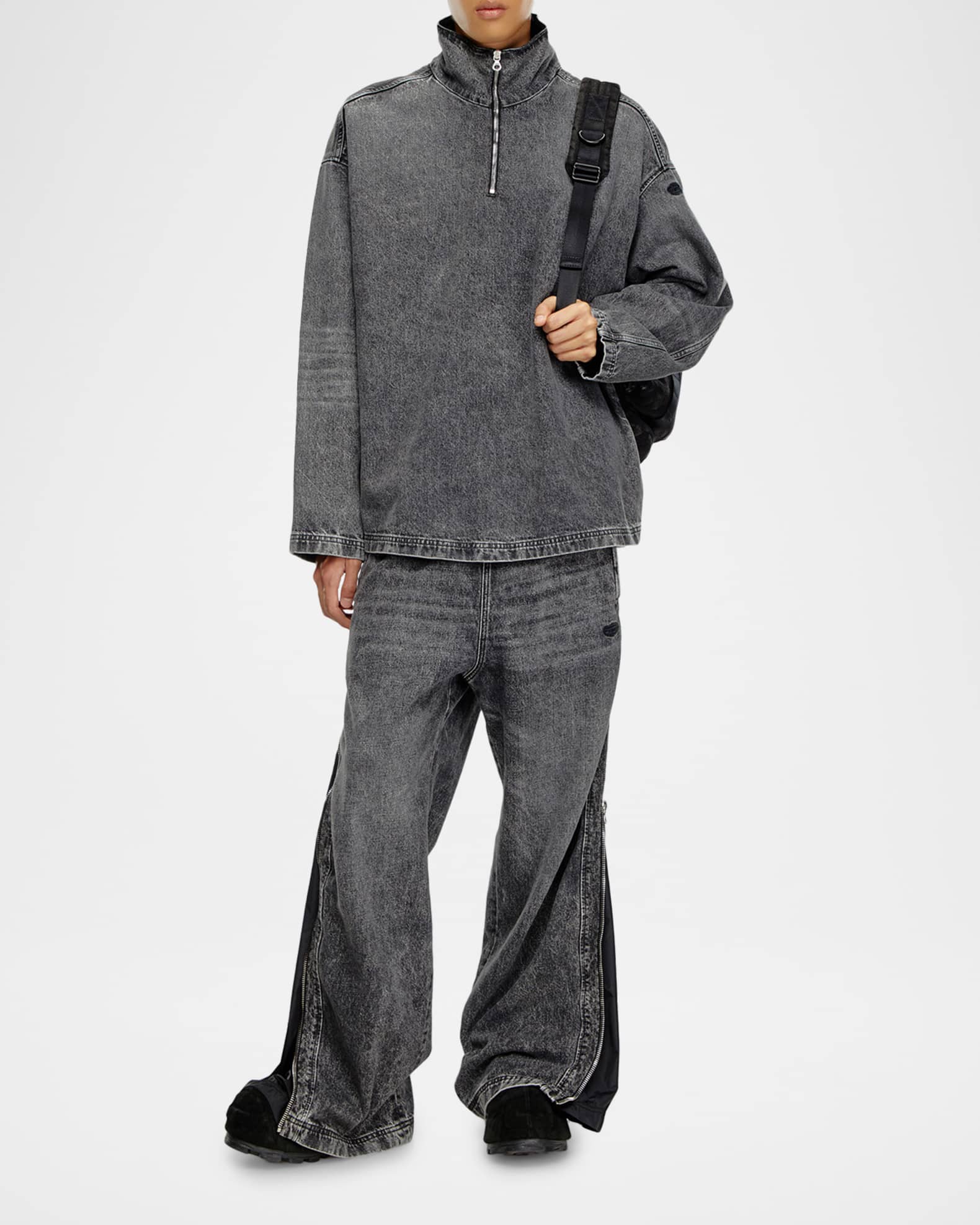 Diesel Men's D-Flow Quarter-Zip Sweatshirt | Neiman Marcus