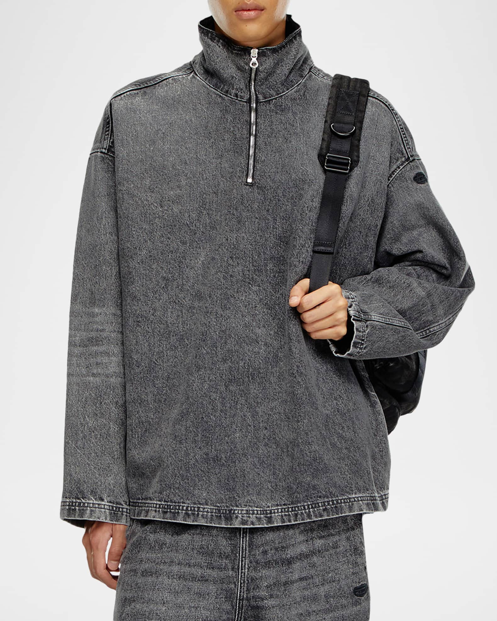 Diesel Men's D-Flow Quarter-Zip Sweatshirt | Neiman Marcus