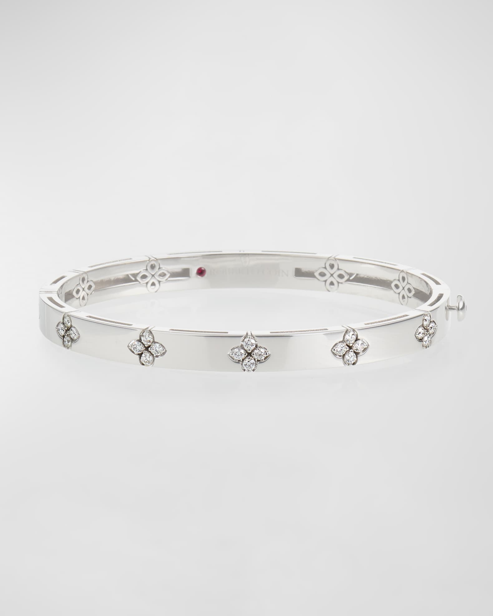 18K White Gold Diamond Love In Verona Bangle, 48x58mm 0