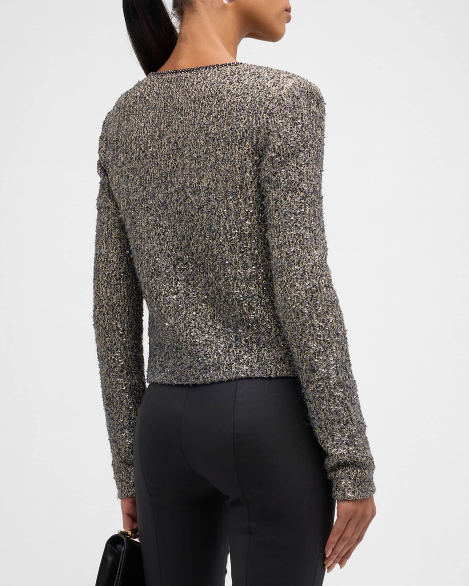 St. John Sequined Metallic Knit Jacket Neiman Marcus