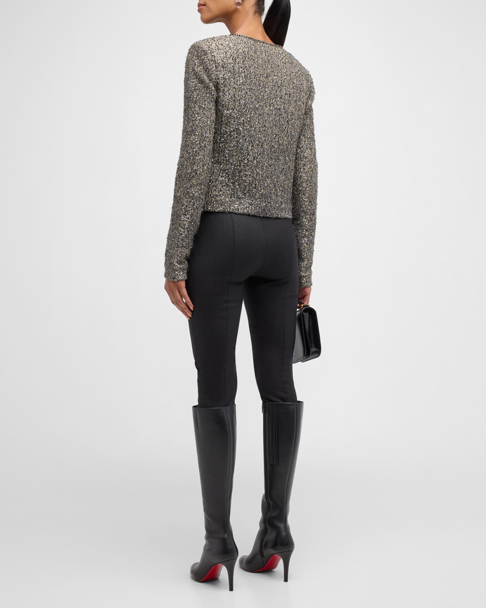 St. John Sequined Metallic Knit Jacket Neiman Marcus