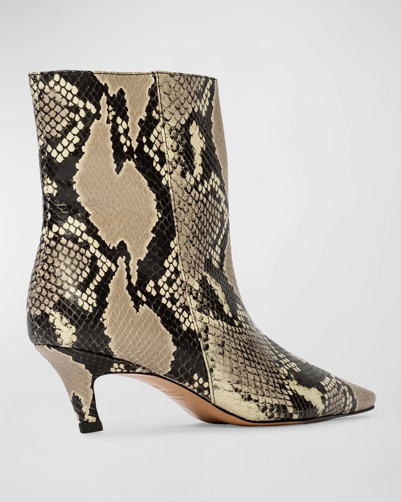 marcella flex snake embossed leather ankle boot