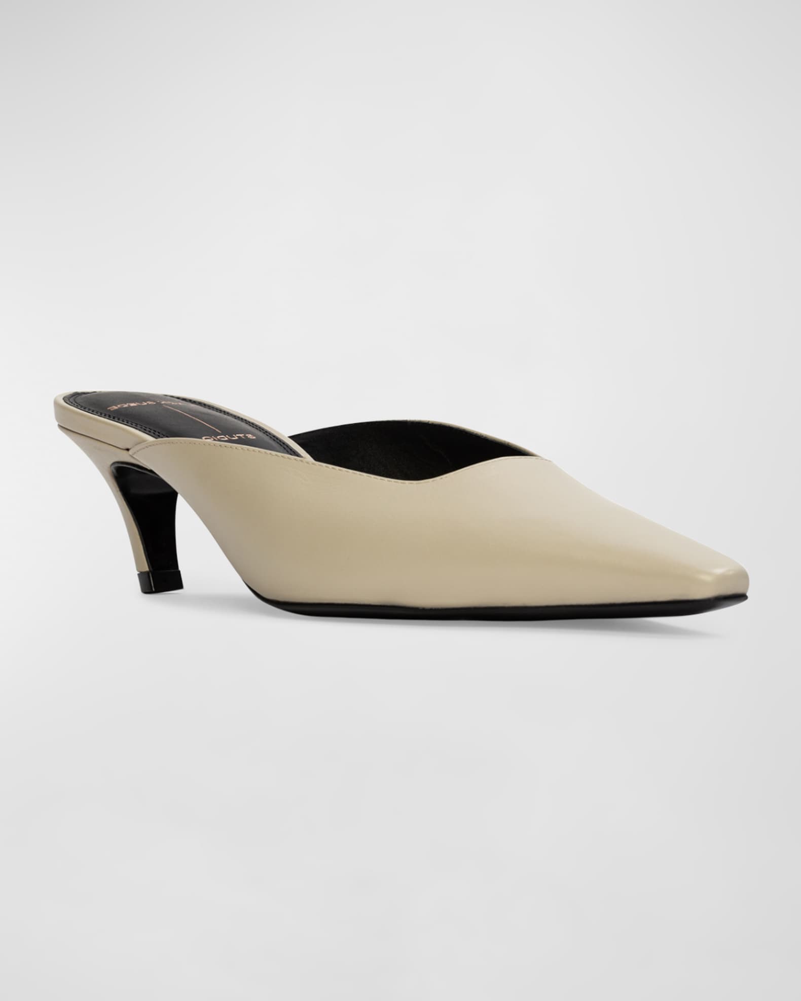 Logan Leather Kitten Mule Pumps 1