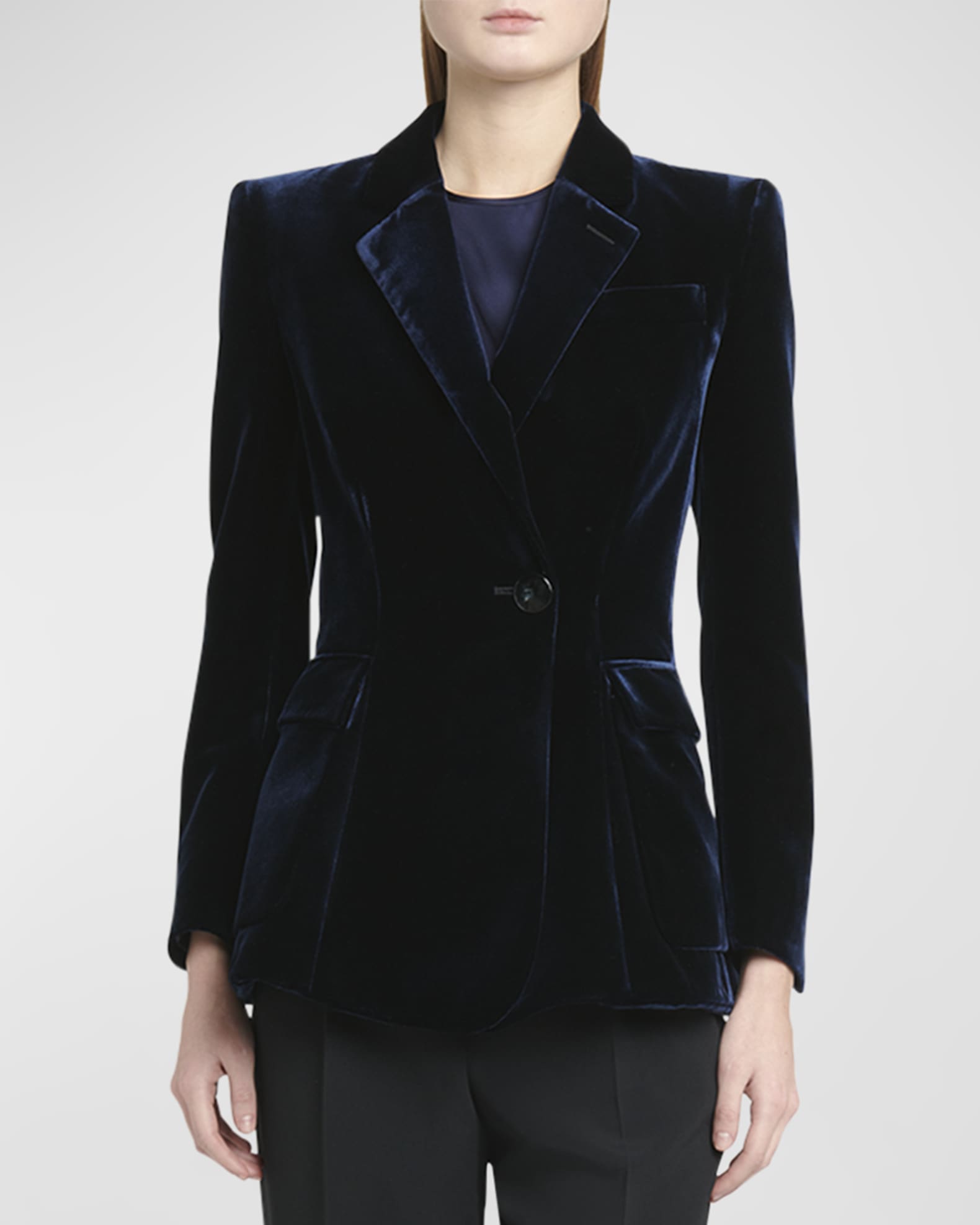 Tailored Velvet Blazer Jacket