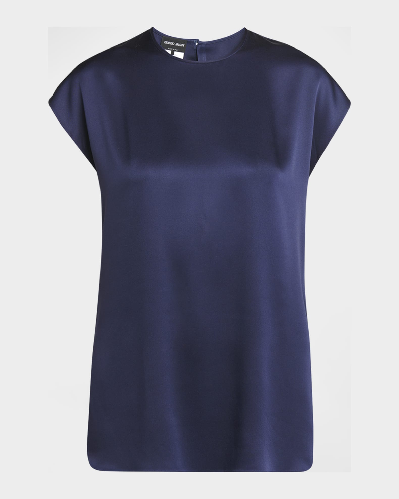Cap-Sleeve Silk Blouse 0