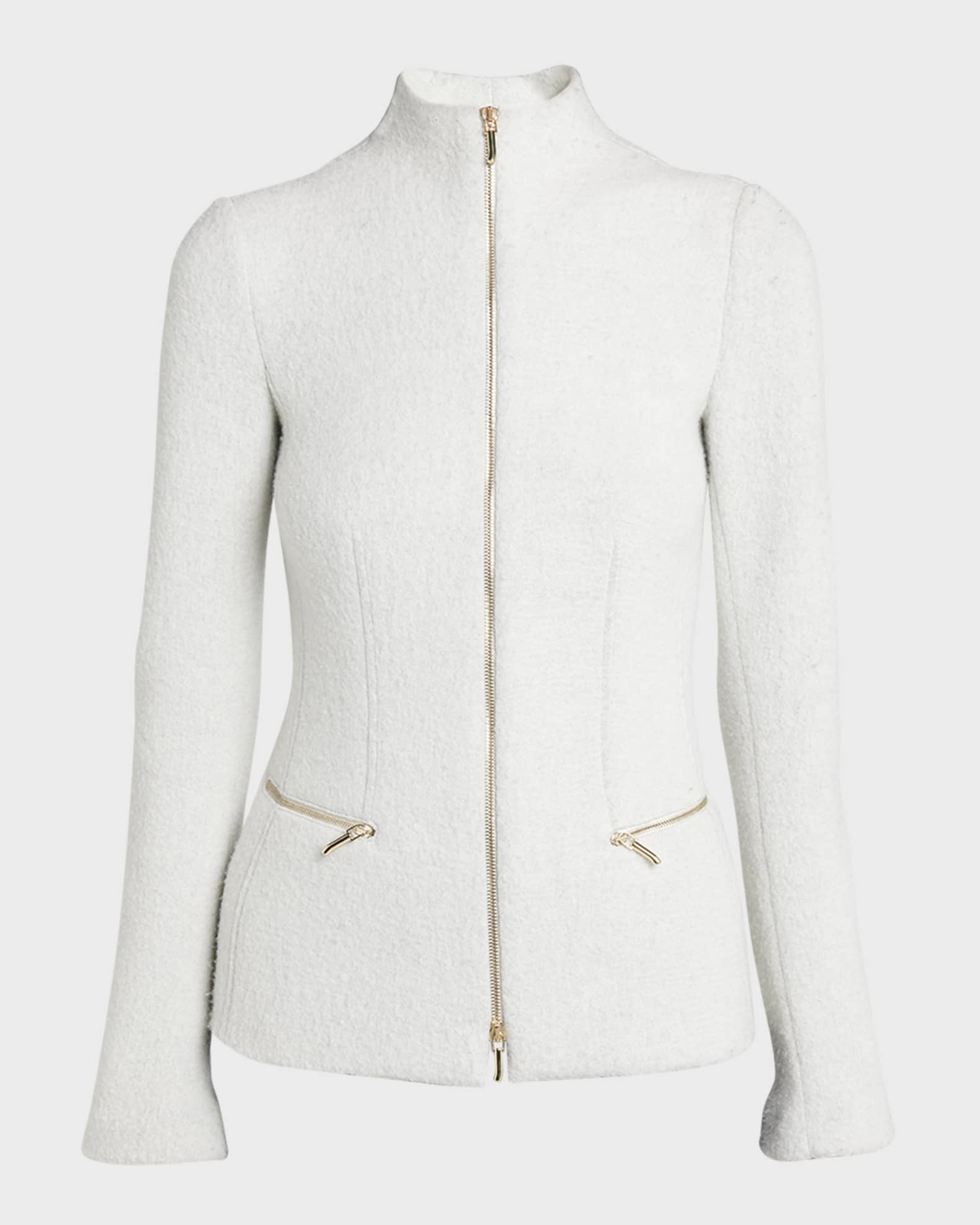 Giorgio Armani Cashmere-Blend Zip-Up Knit Jacket | Neiman Marcus