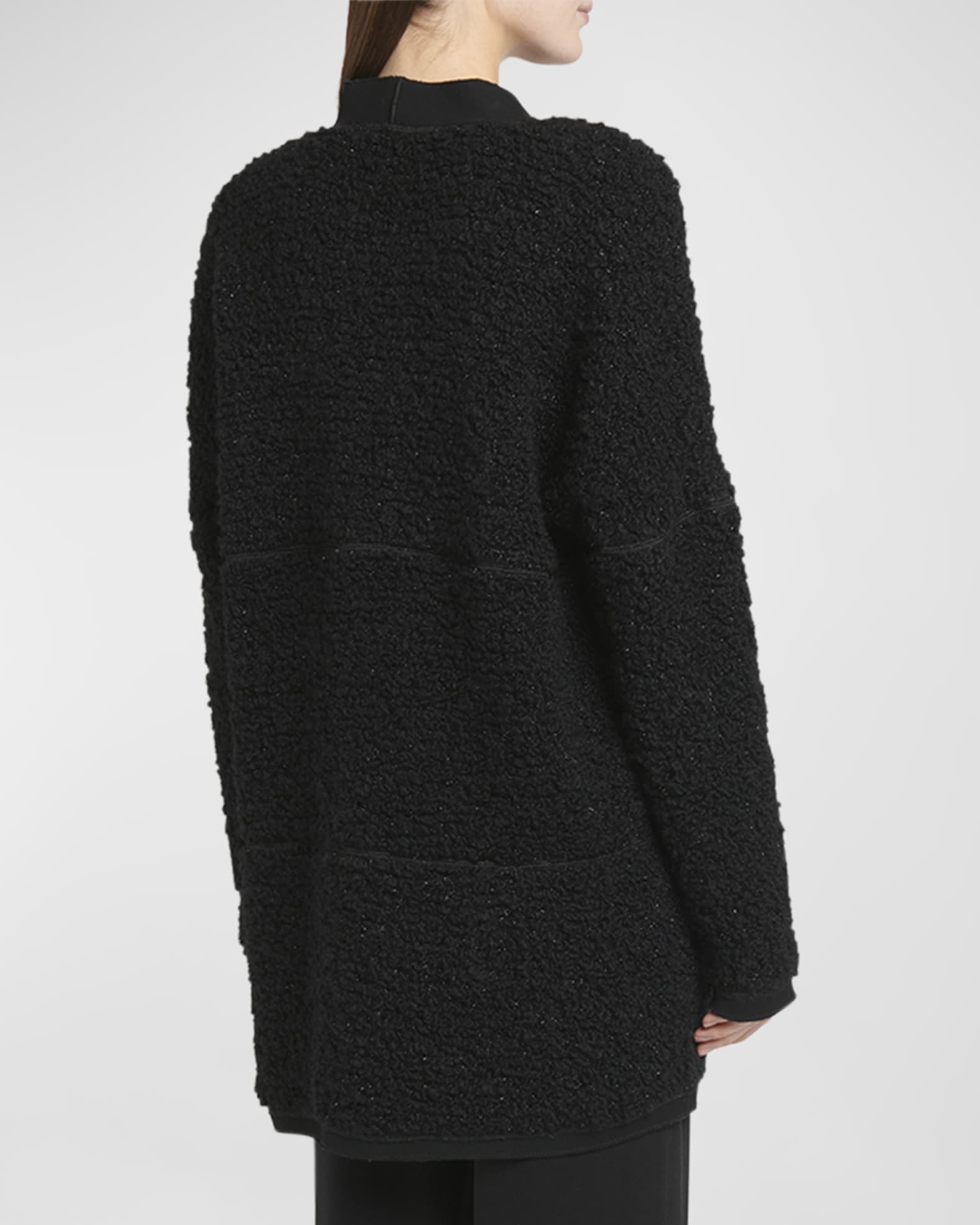 Boucle Lurex Oversize Knit Cardigan