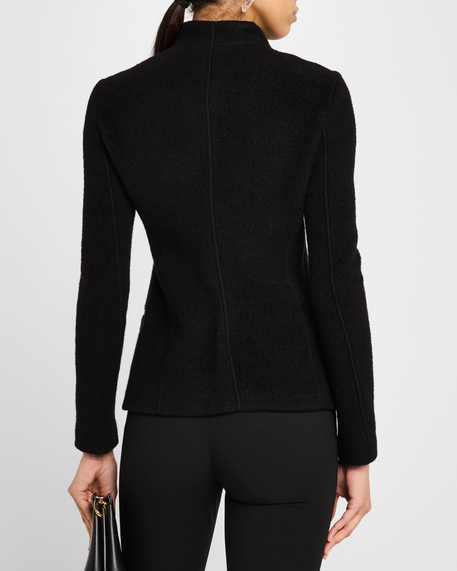 Cashmere-Blend Zip-Front Knit Jacket