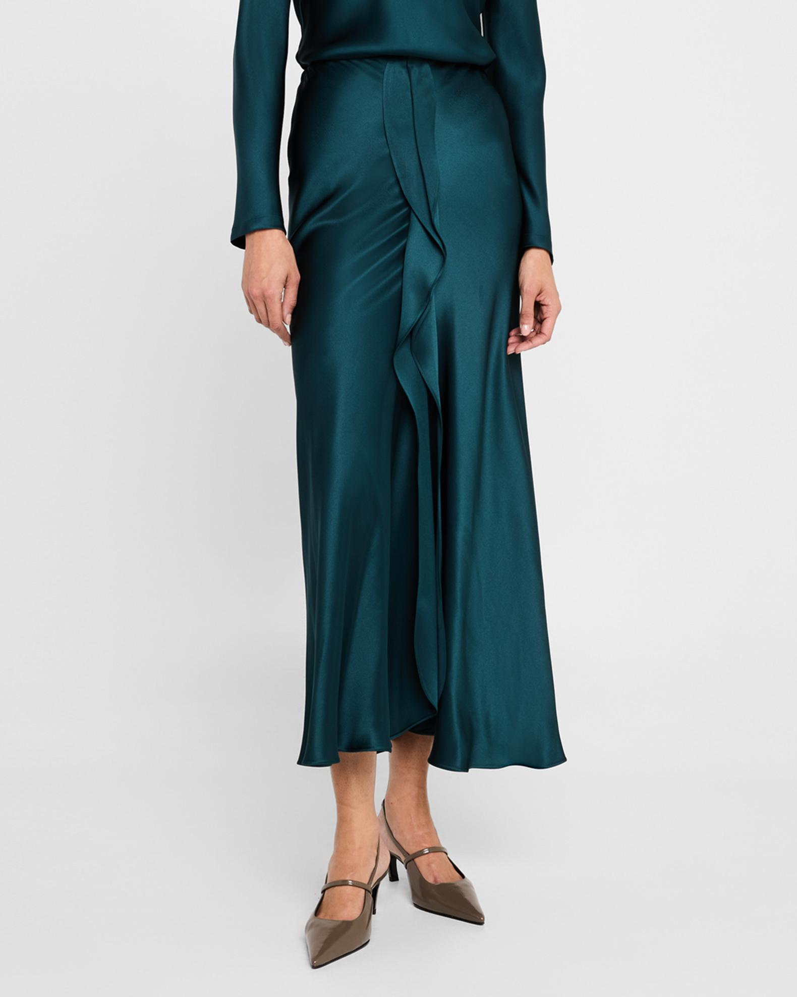 GIORGIO ARMANI シルク100％スカート40 M相当　イタリア製 Giorgio Armani Silk Center-Pleat Midi Skirt | Neiman Marcus