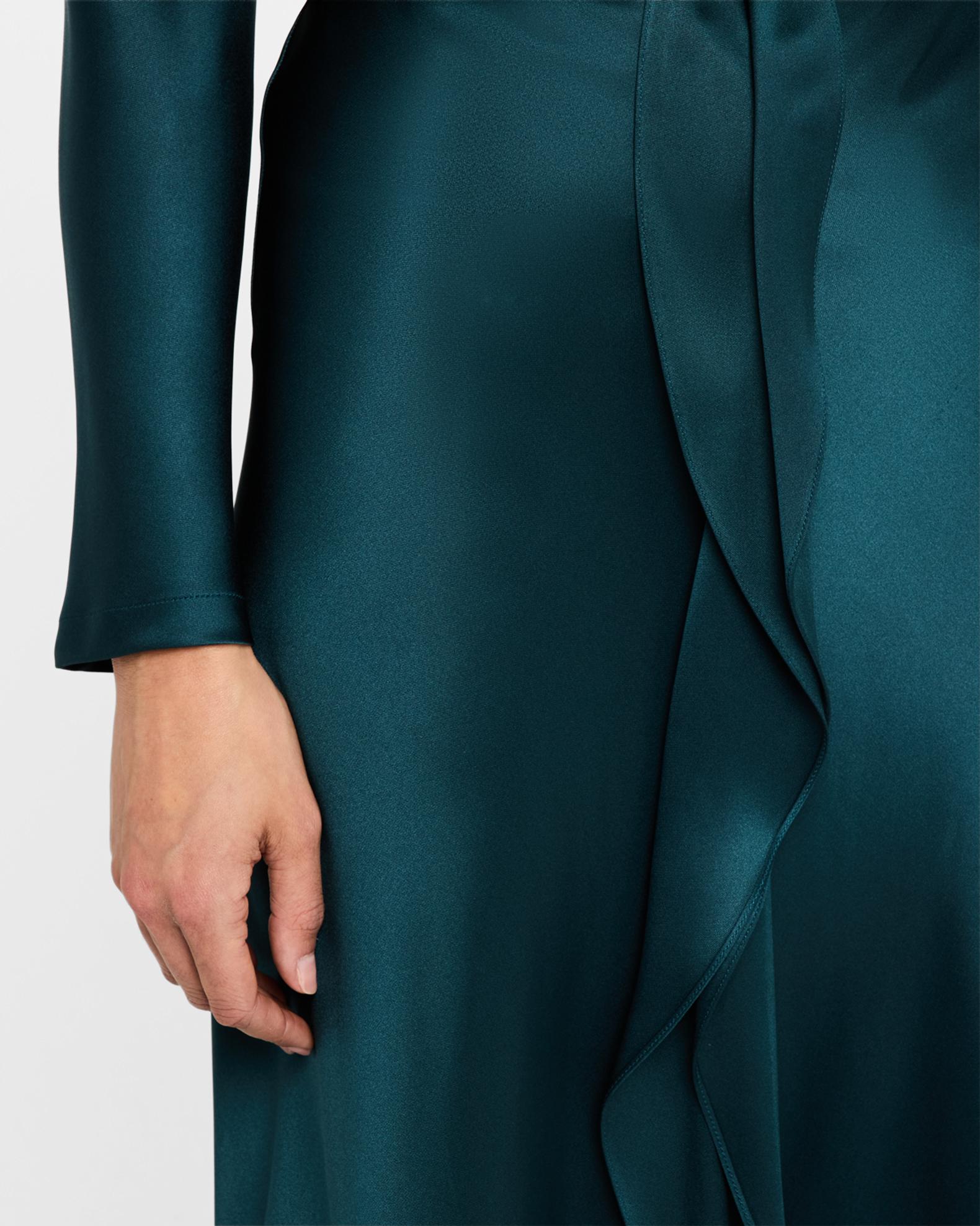 Giorgio Armani Silk Center-Pleat Midi Skirt | Neiman Marcus