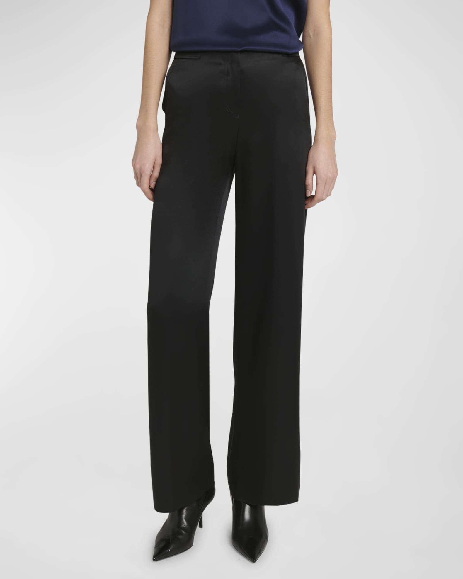 Rayon wide leg trousers with stitching details | Armani Exchange