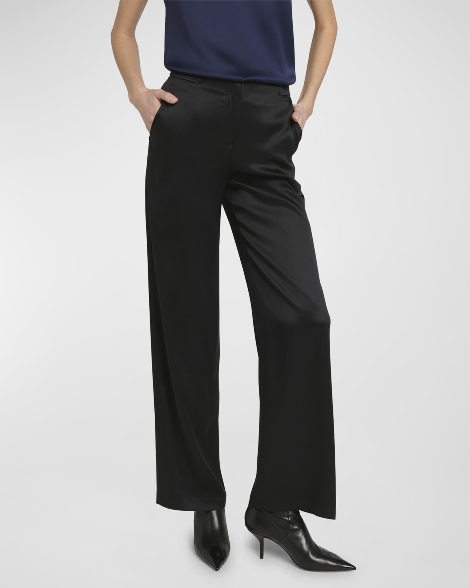 Giorgio Armani Silk Wide-Leg Trousers | Neiman Marcus