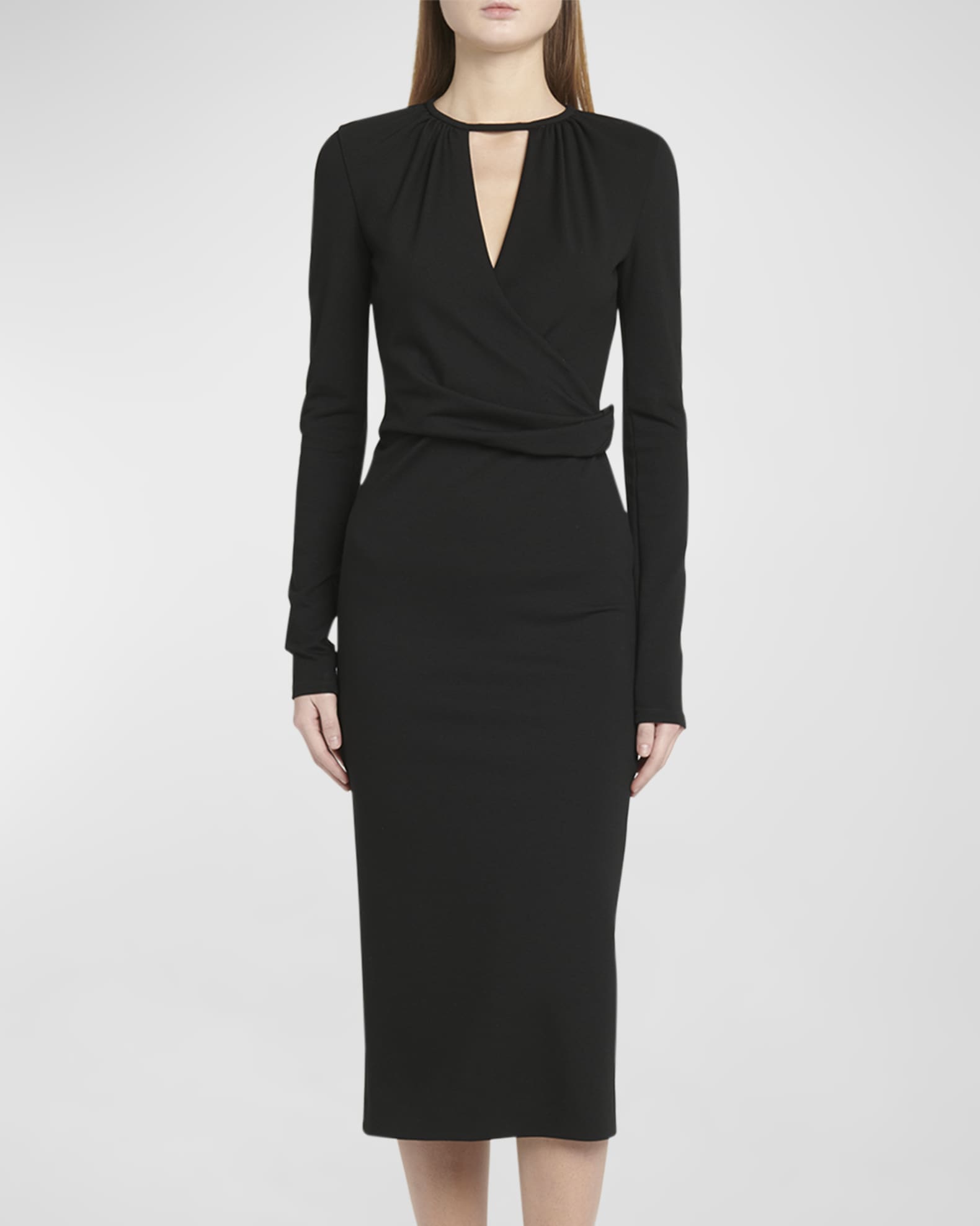 GIORGIO ARMANI ワンピース Giorgio Armani Keyhole Milano Jersey Sheath Dress | Neiman Marcus
