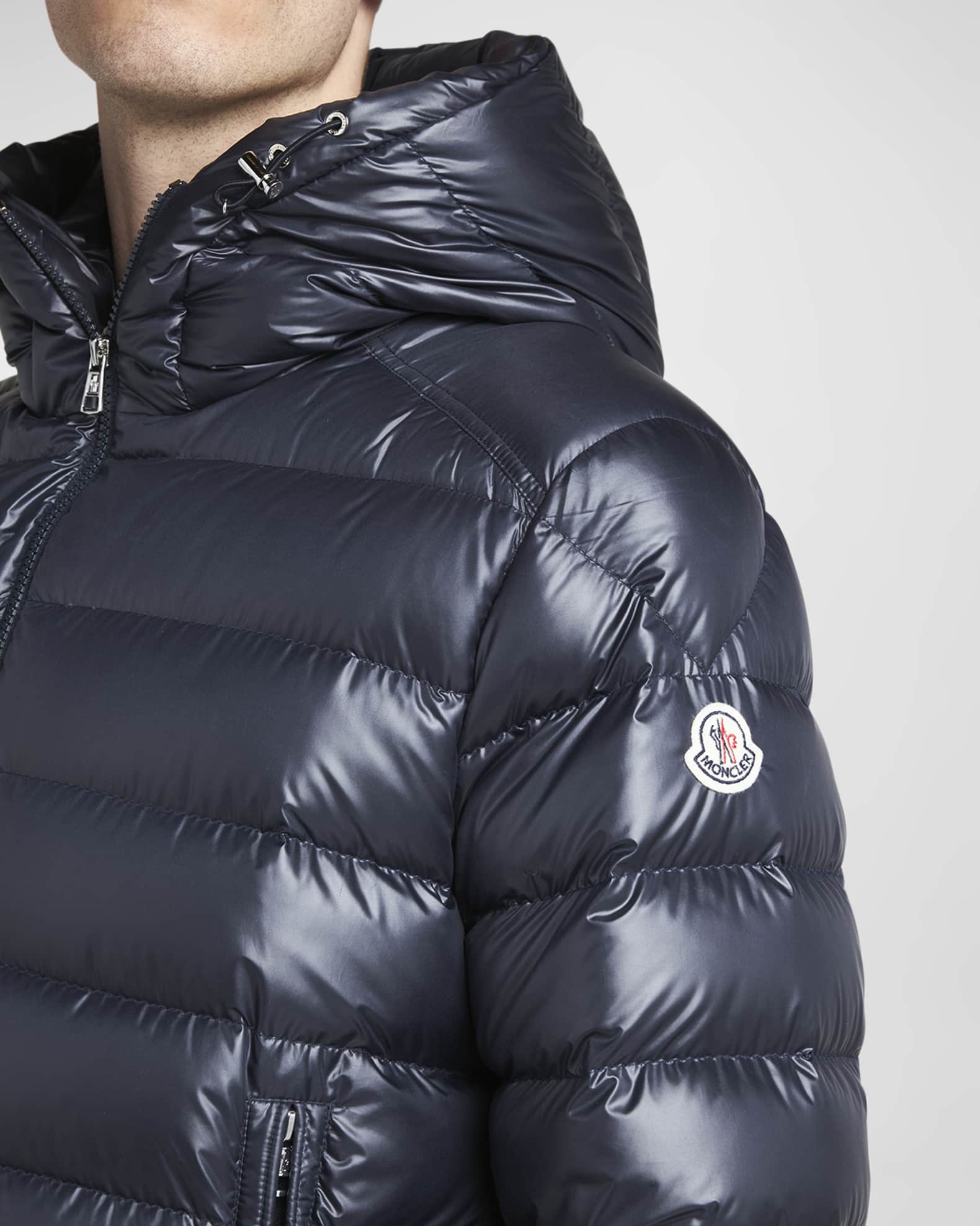 Moncler Men's Besines Hooded Down Jacket | Neiman Marcus