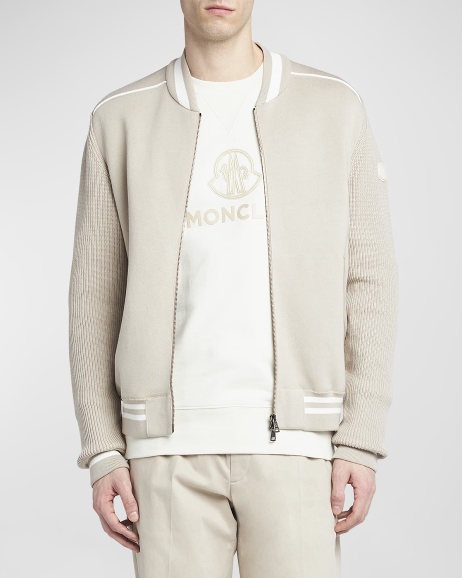Men s Stripe Padded Bomber Cardigan
