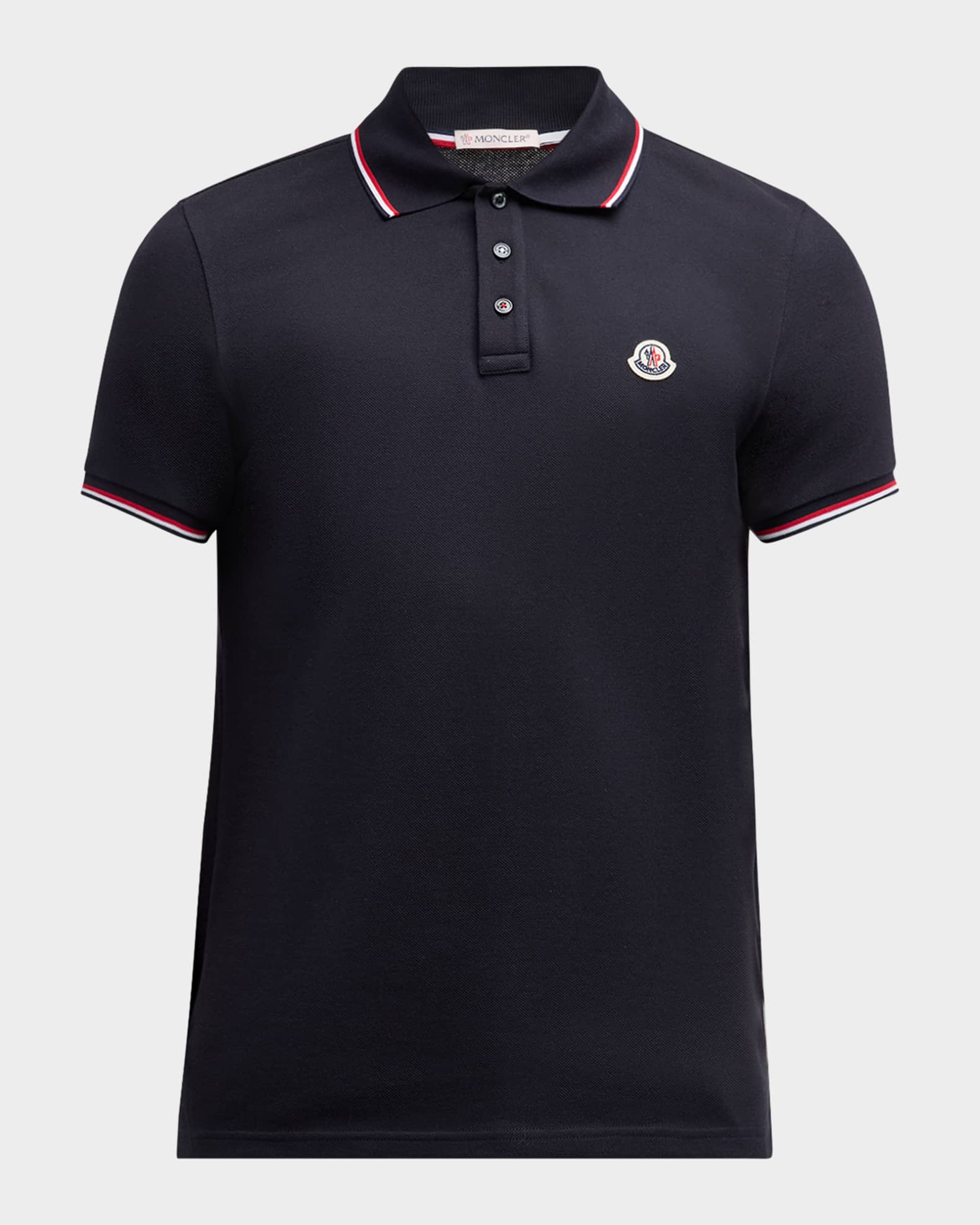 トップス MONCLER shoulder patch polo t-shirt Moncler Men's Pique Logo Patch Polo Shirt | Neiman Marcus