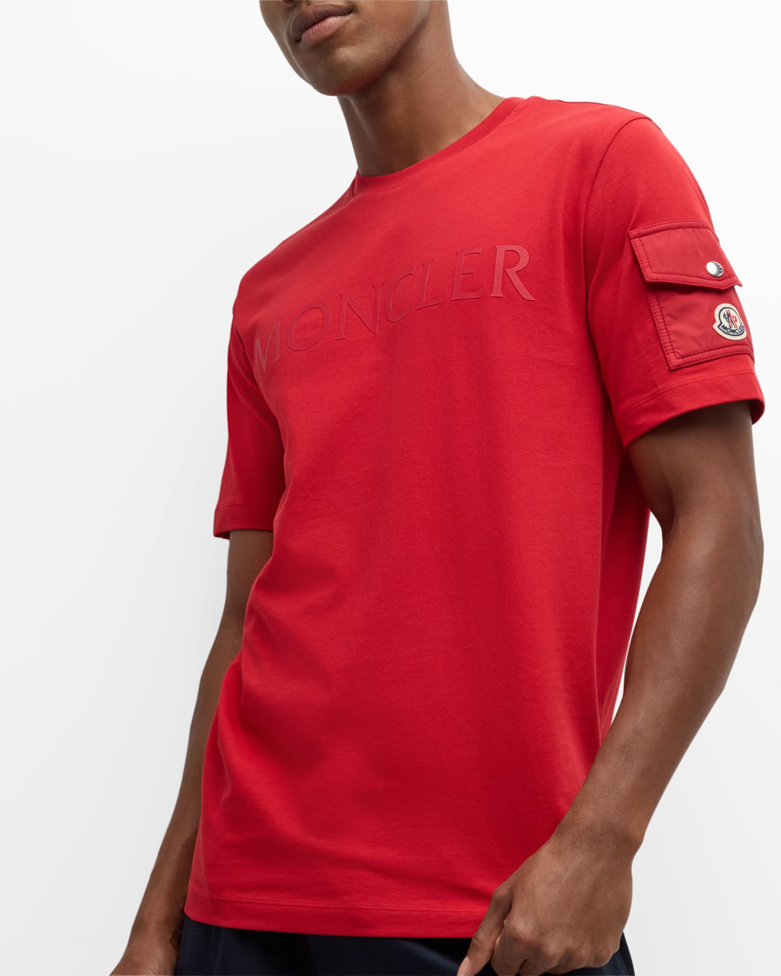 Moncler Men's Laminated Logo T-Shirt | Neiman Marcus