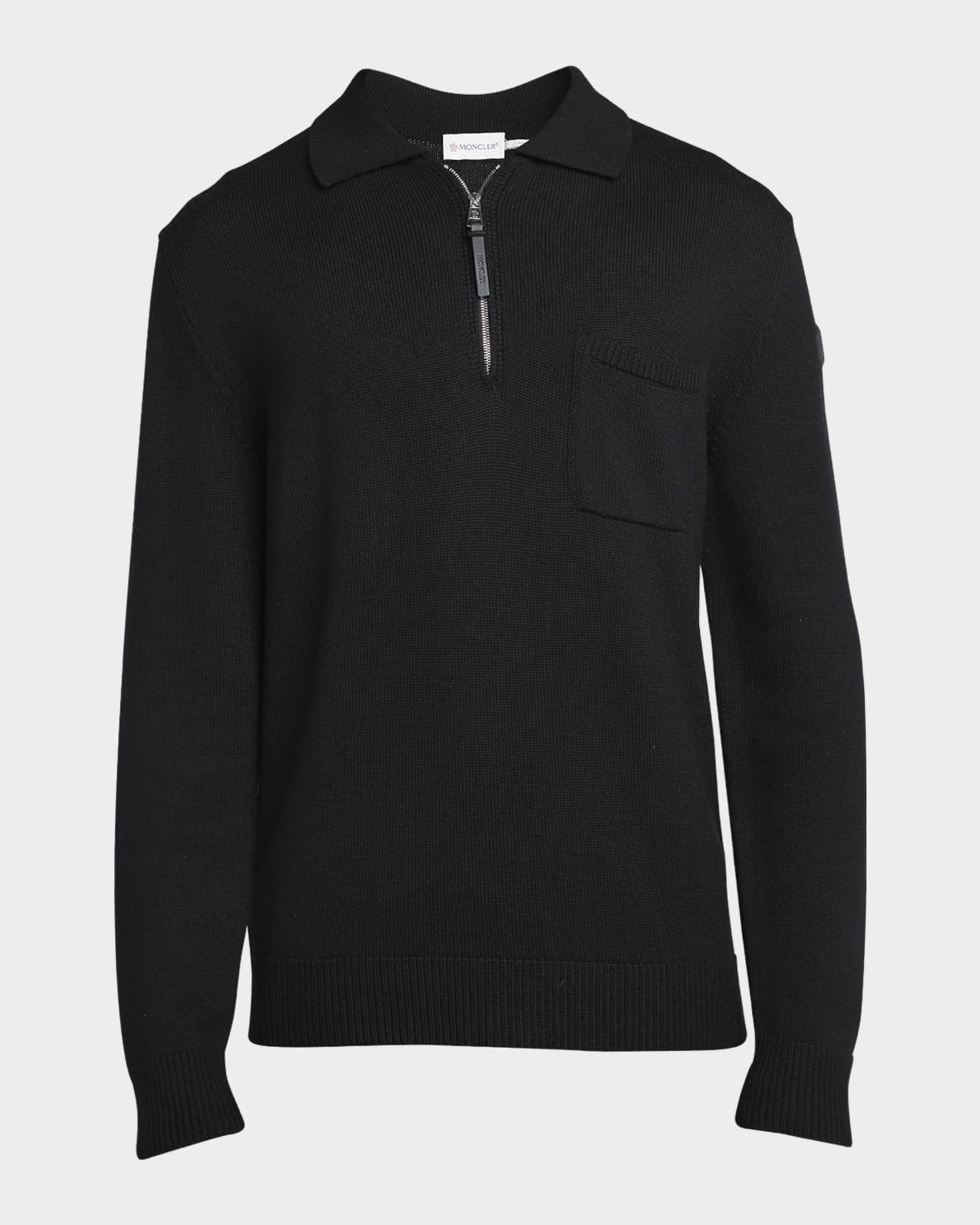 Men's Long-Sleeve Zip Polo Sweater 0