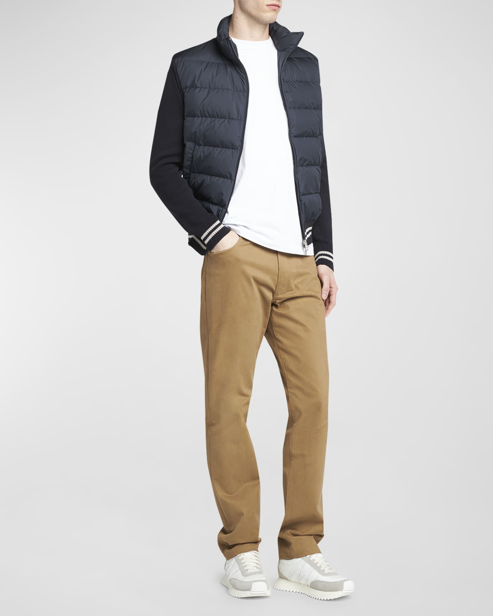Men's Padded Zip-Up Knit Cardigan 1