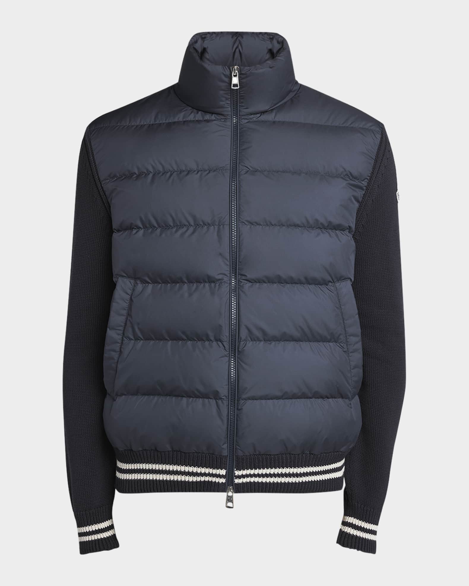 Men's Padded Zip-Up Knit Cardigan 0