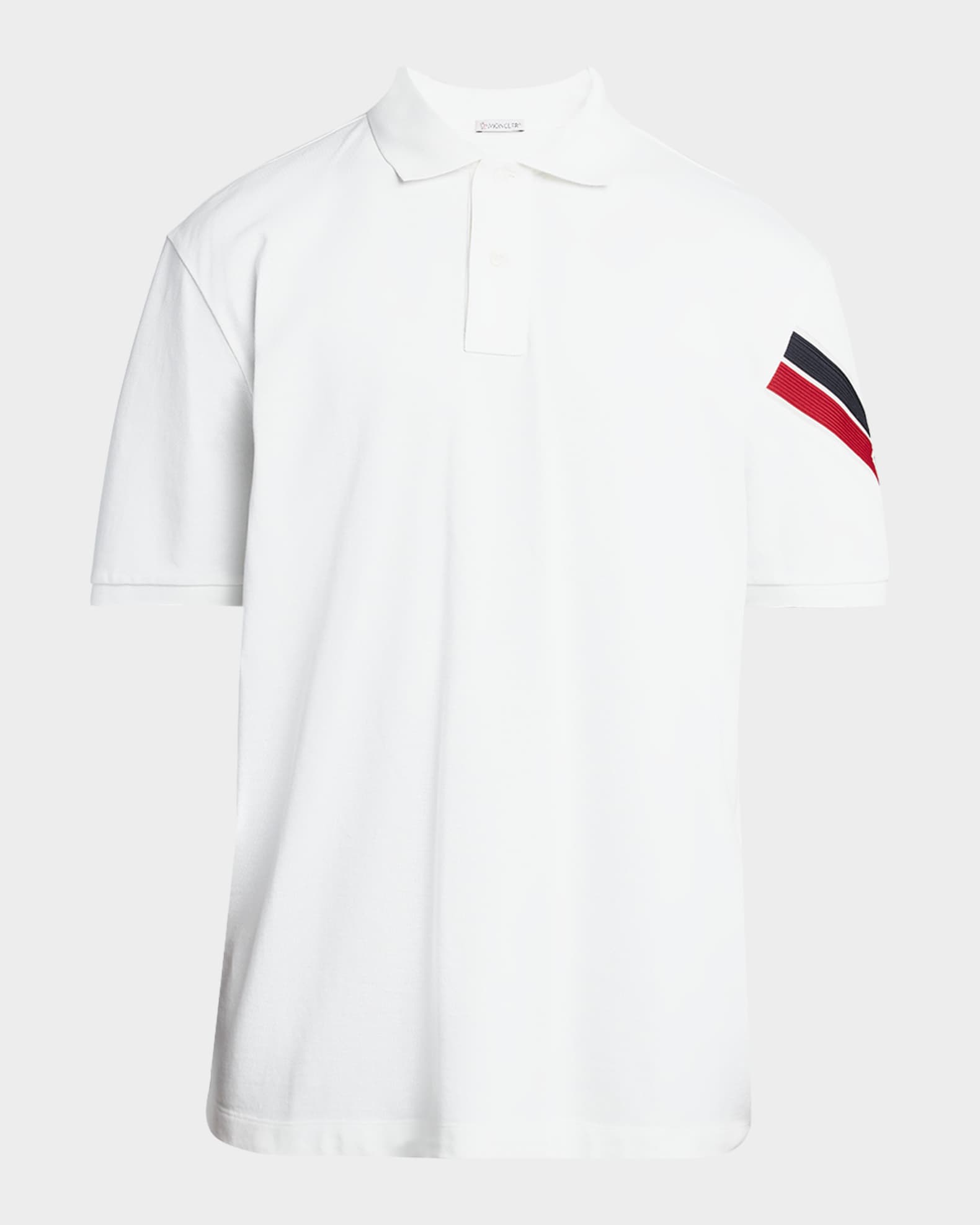 Moncler Men's Stripe-Sleeve Polo Shirt