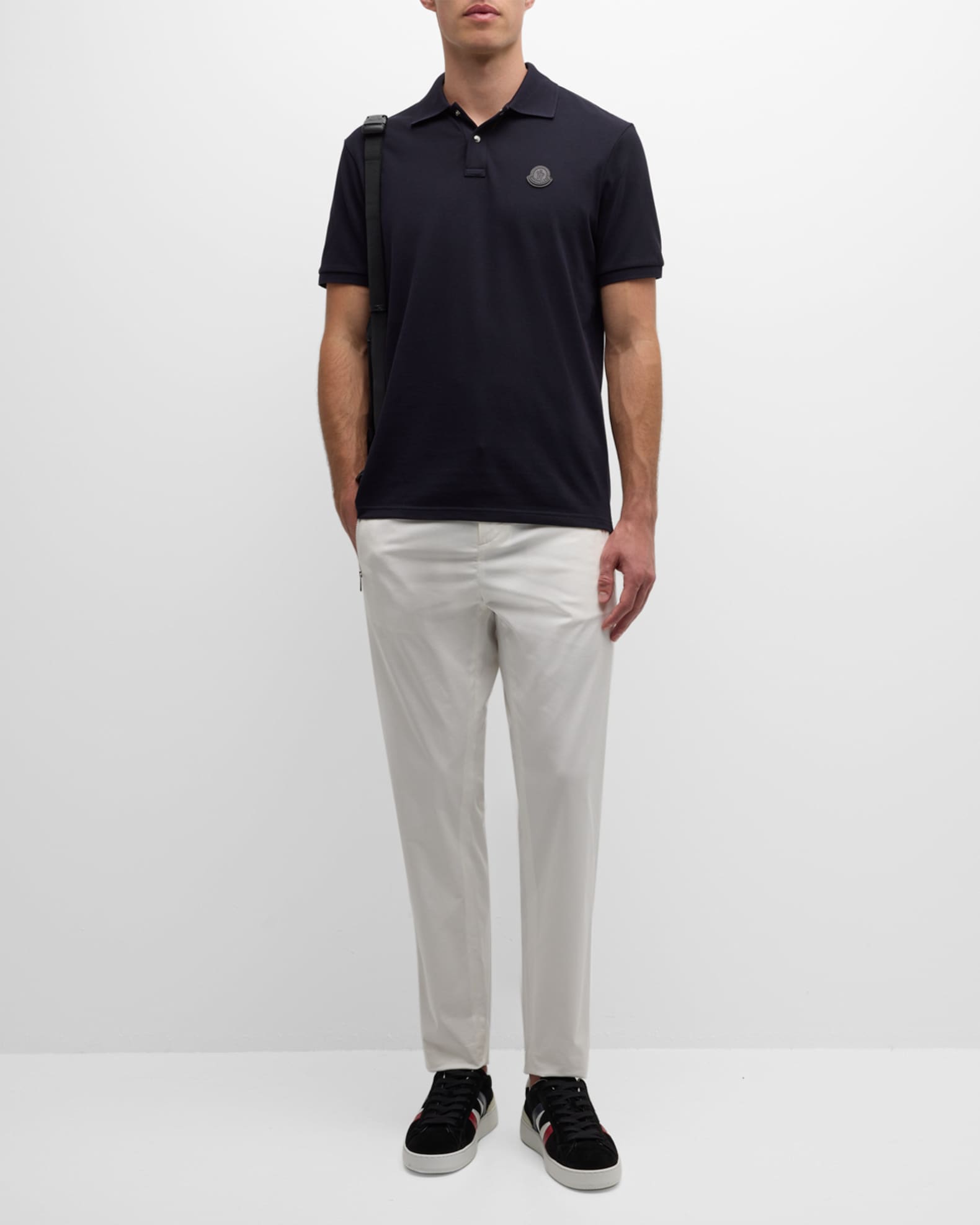 Moncler Men's Small Logo Polo Shirt | Neiman Marcus
