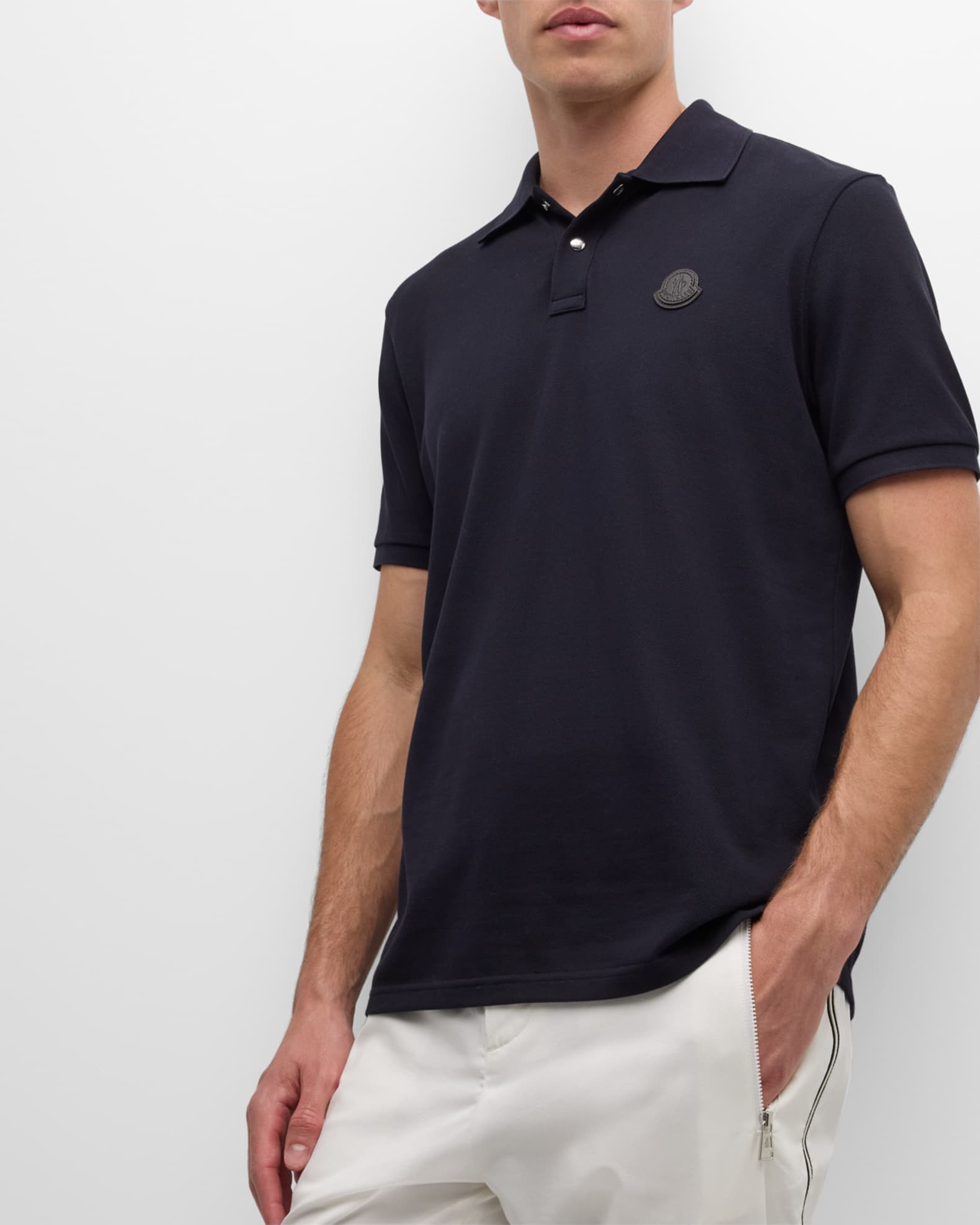 Moncler Men's Small Logo Polo Shirt | Neiman Marcus