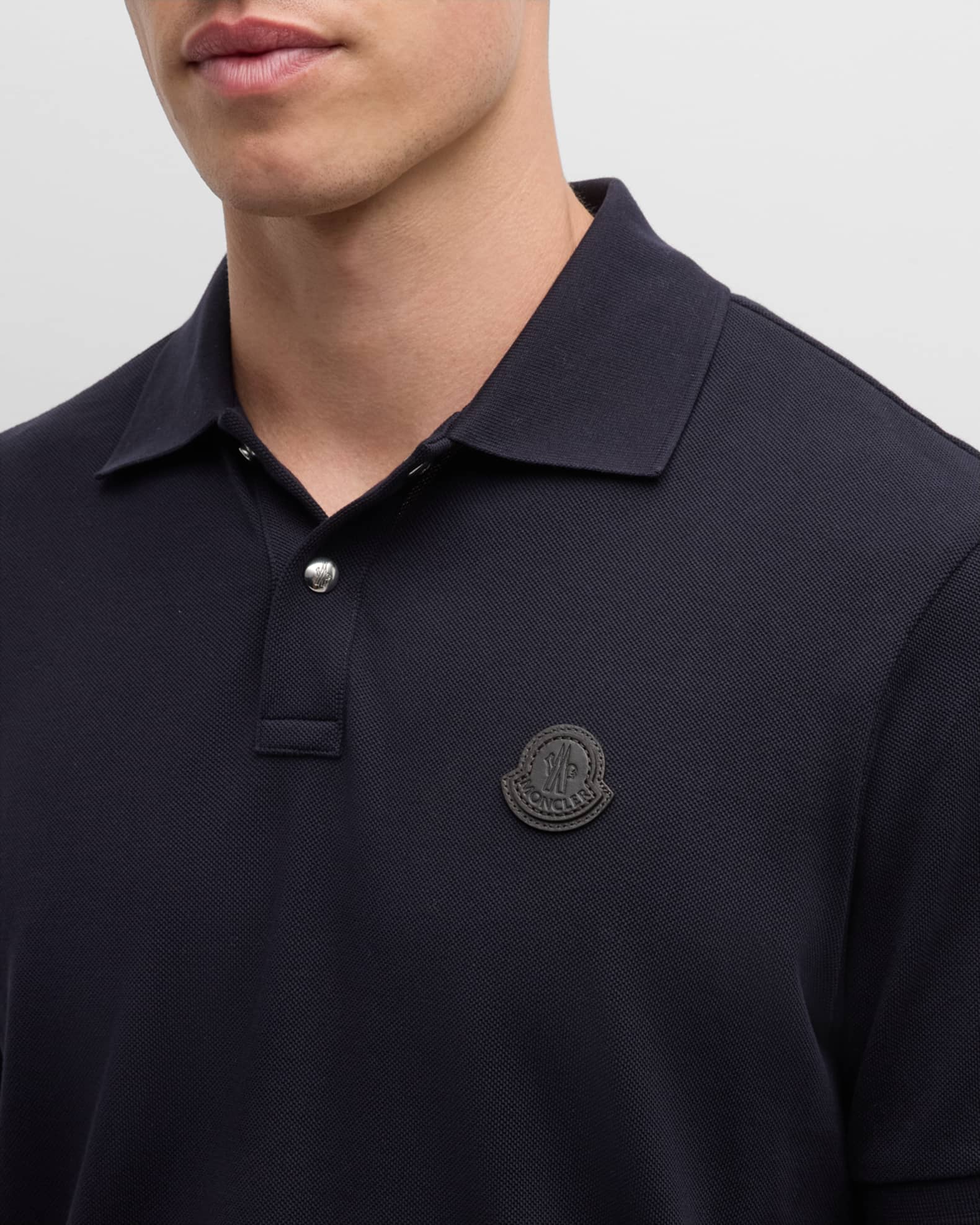 Moncler Men's Small Logo Polo Shirt | Neiman Marcus