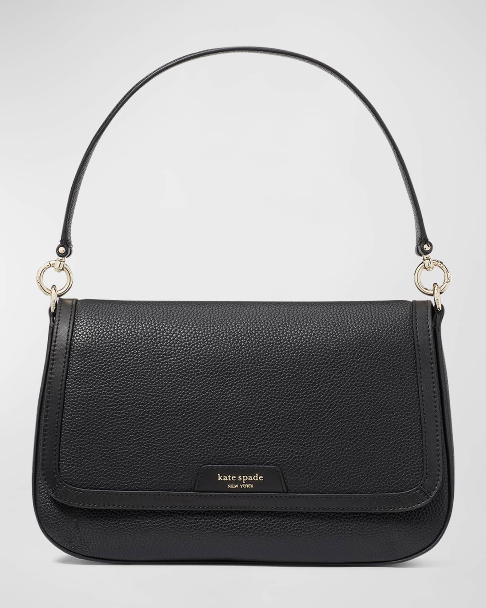 kate spade new york hudson flap pebbled leather shoulder bag Neiman Marcus