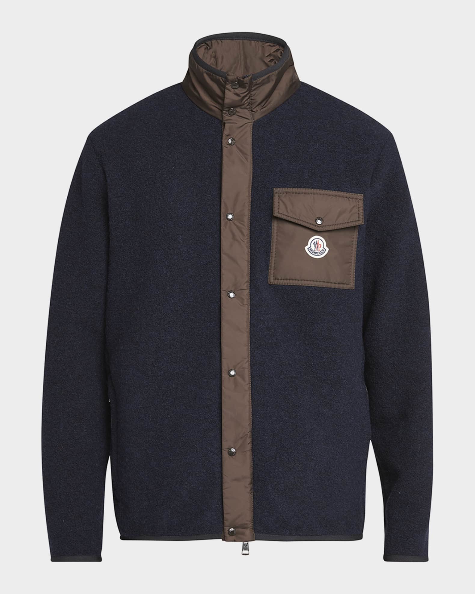Men's Contrast-Trim Fleece Jacket 0
