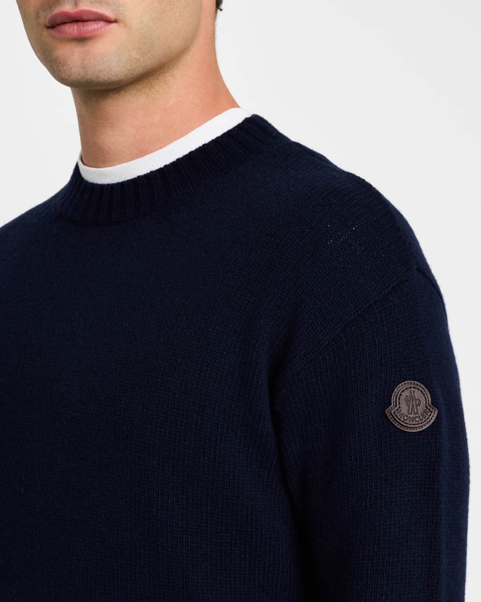 Moncler Men's Wool-Cashmere Sweater | Neiman Marcus