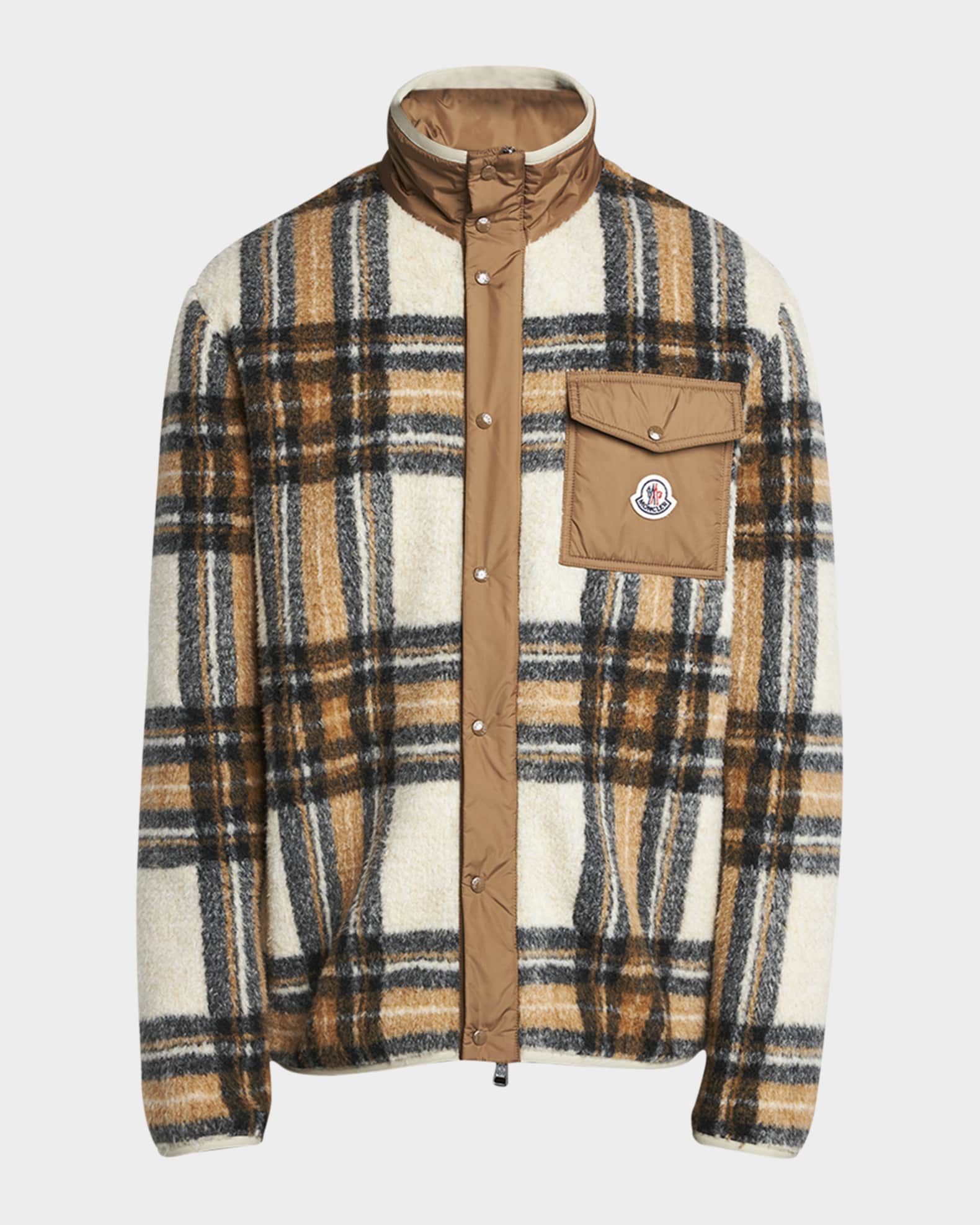 Moncler Men s Plaid Fleece Jacket Neiman Marcus