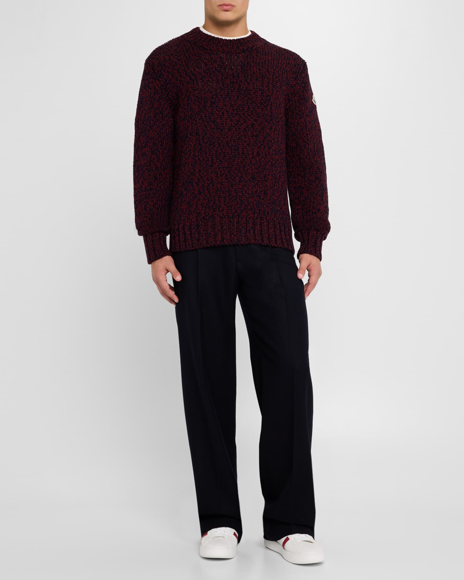Men's Melange Wool Mock-Neck Sweater 1