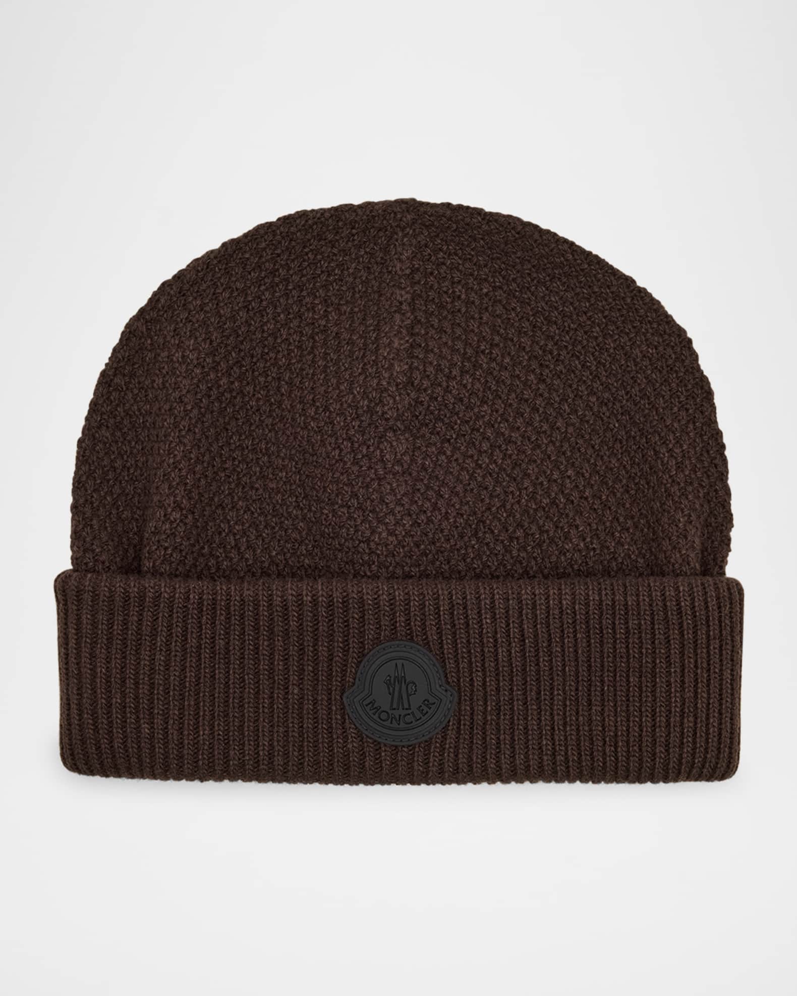 Moncler Men s Tonal Wool Logo Beanie Neiman Marcus
