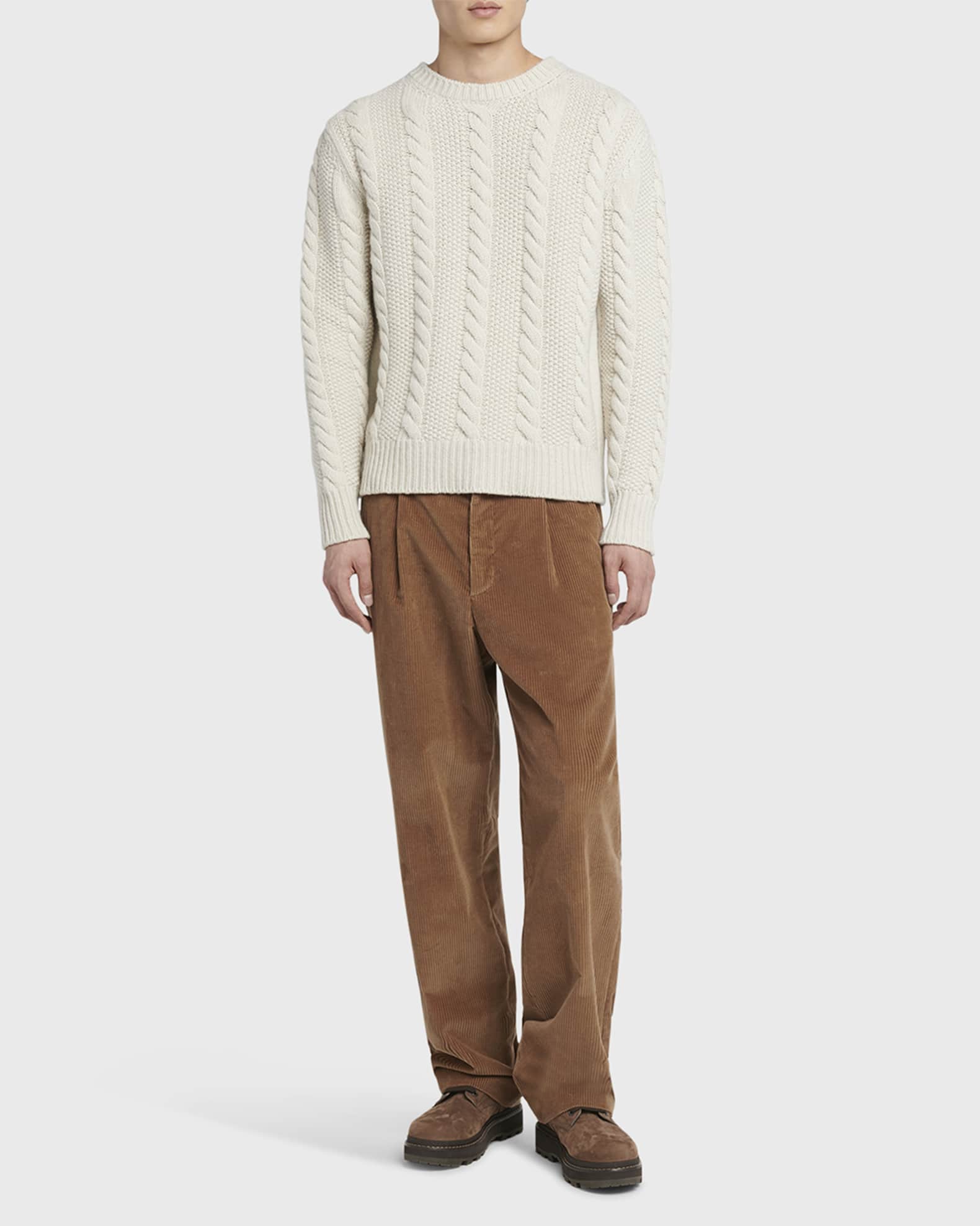 Men's Cashmere Cable Knit Sweater 1
