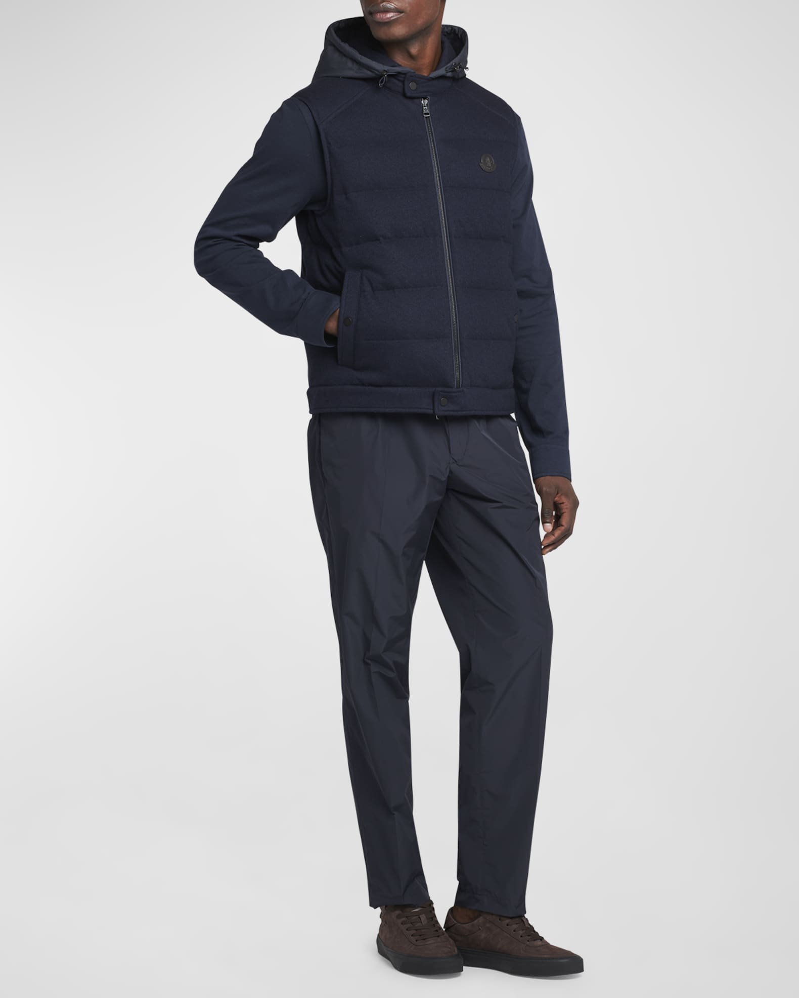Moncler Men's Rezila Cashmere Down Vest | Neiman Marcus
