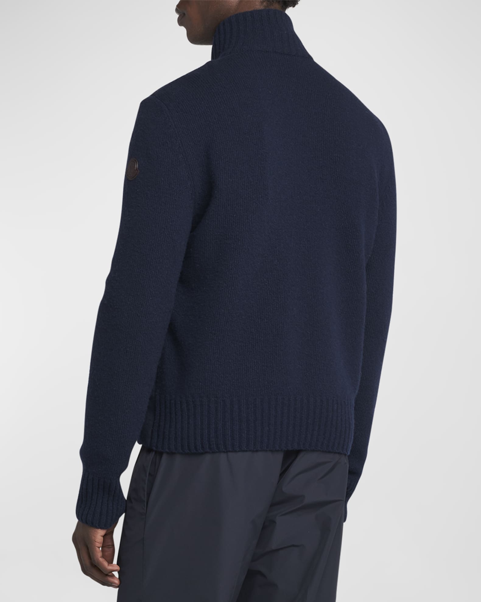 Moncler Men's Wool-Cashmere Padded Cardigan | Neiman Marcus