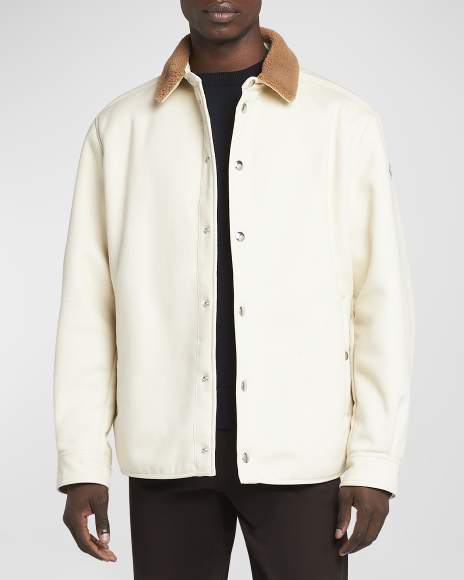 Men s Teddy Collar Shirt Jacket