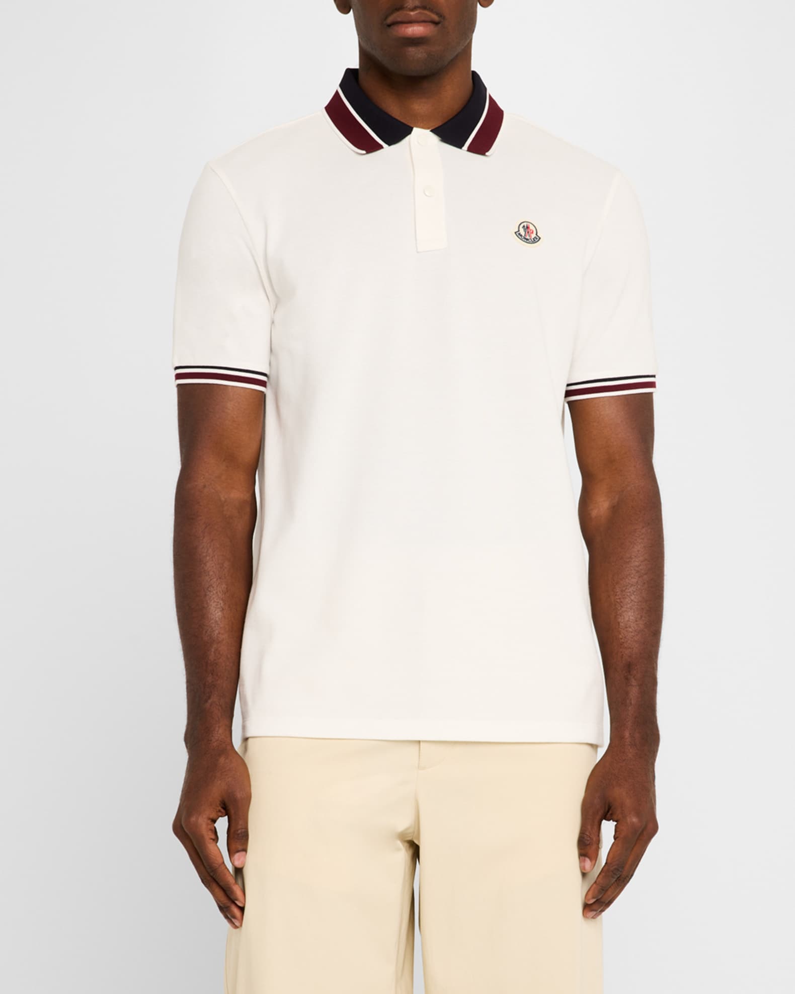 Moncler Men's Pique Stripe Polo Shirt | Neiman Marcus
