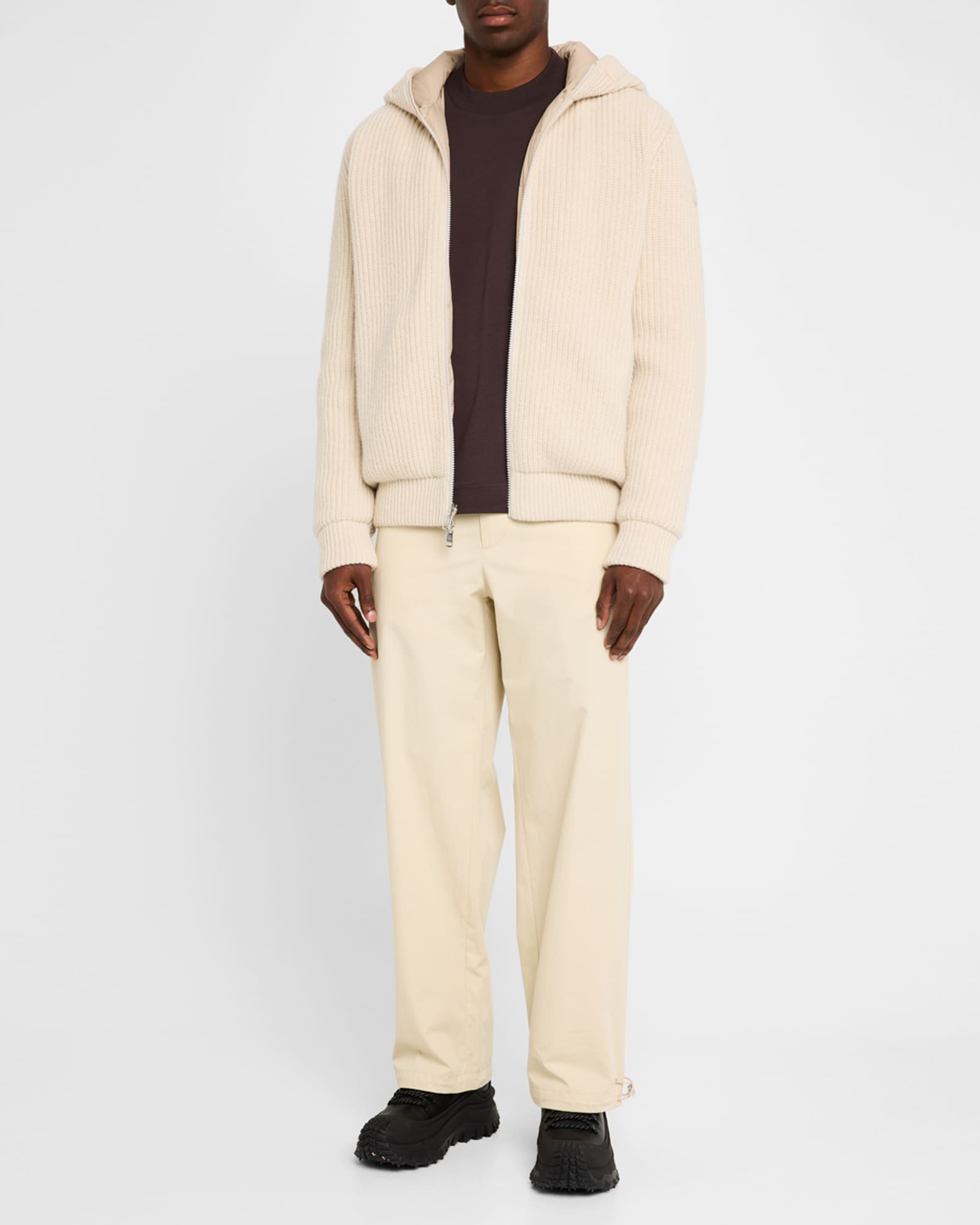 Men's Hooded Reversible Knit Down Cardigan 1