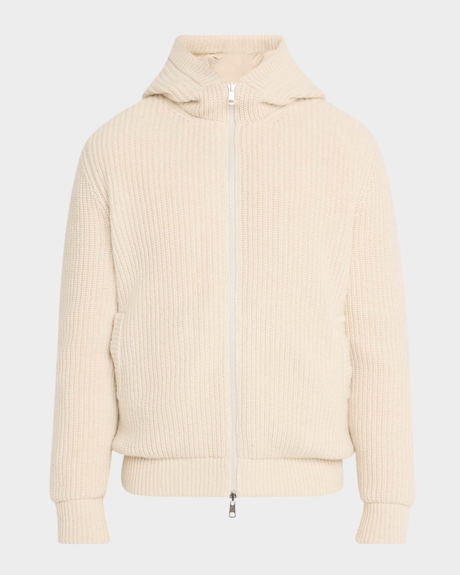 Men's Hooded Reversible Knit Down Cardigan 0