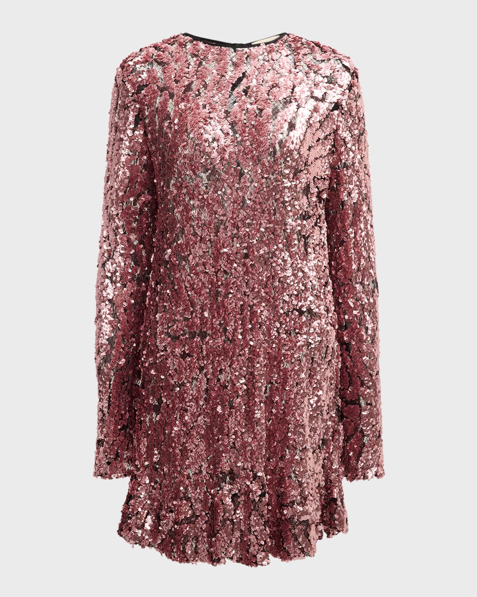 LAPOINTE Sequin Shift Dress Mauve S