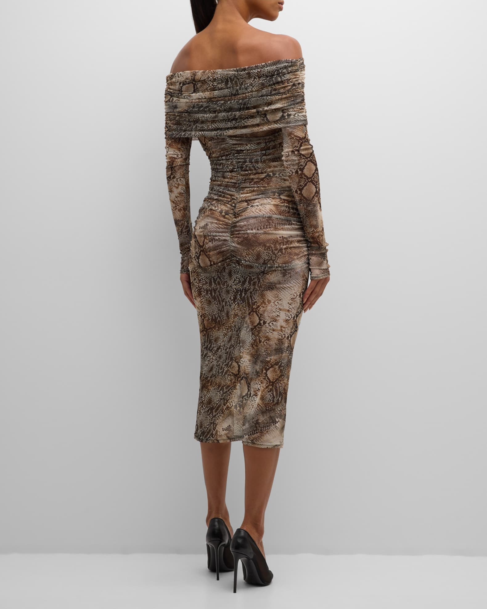 Snakeskin print midi dress store