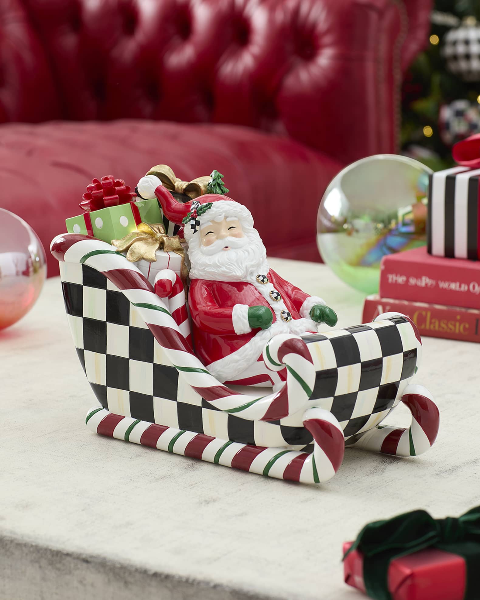MacKenzie-Childs Nick's Pick Illuminated Santa in Sleigh Decor | Neiman ...