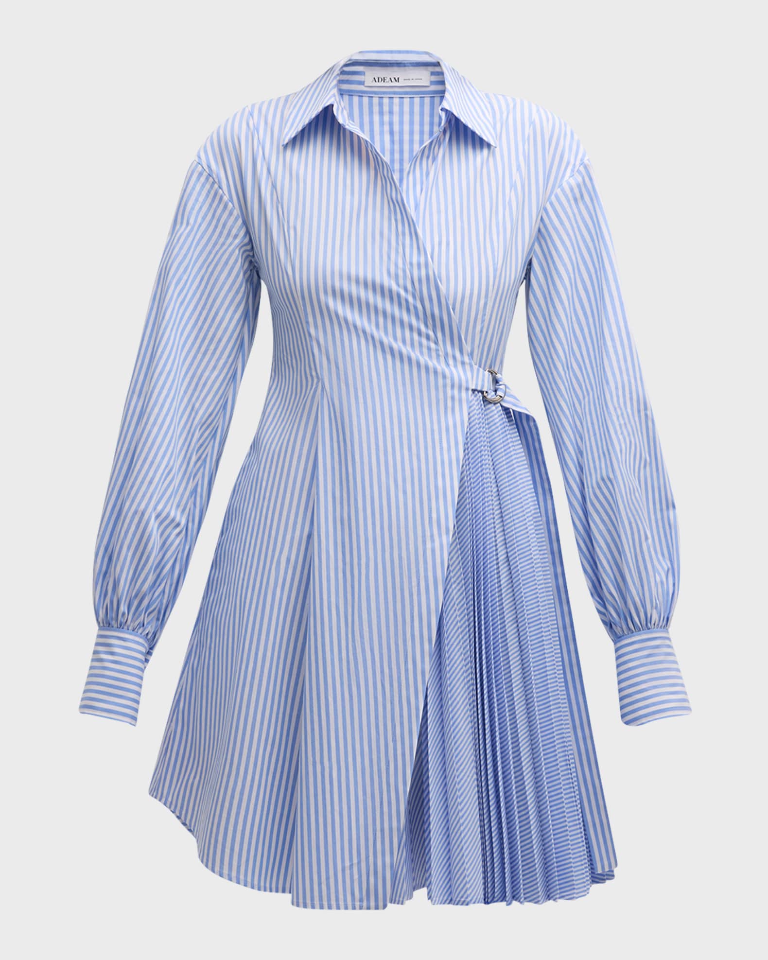 Amalfi Wrap Dress - Blue and White Stripe