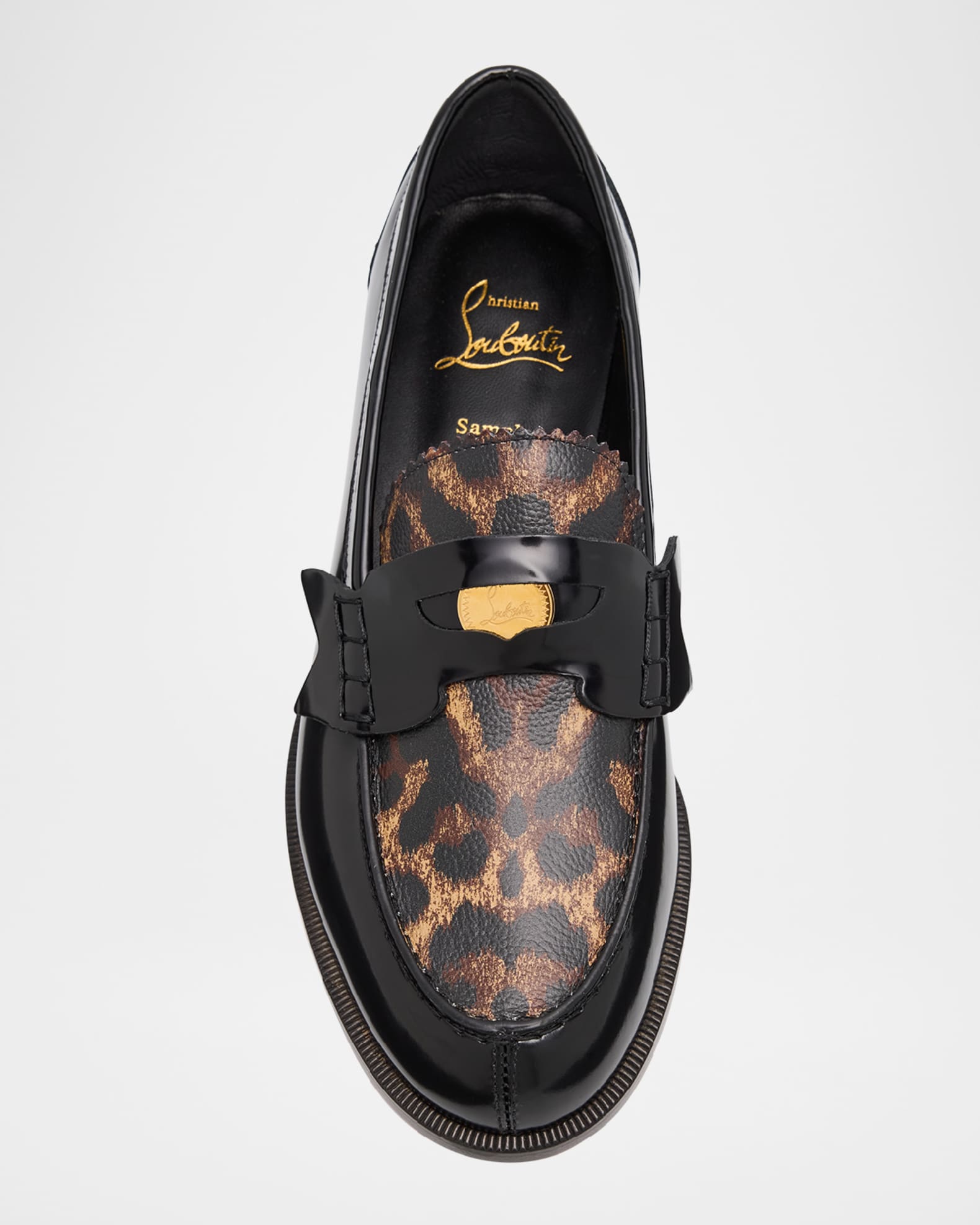 Christian Louboutin Donna Leopard-Print Leather Penny