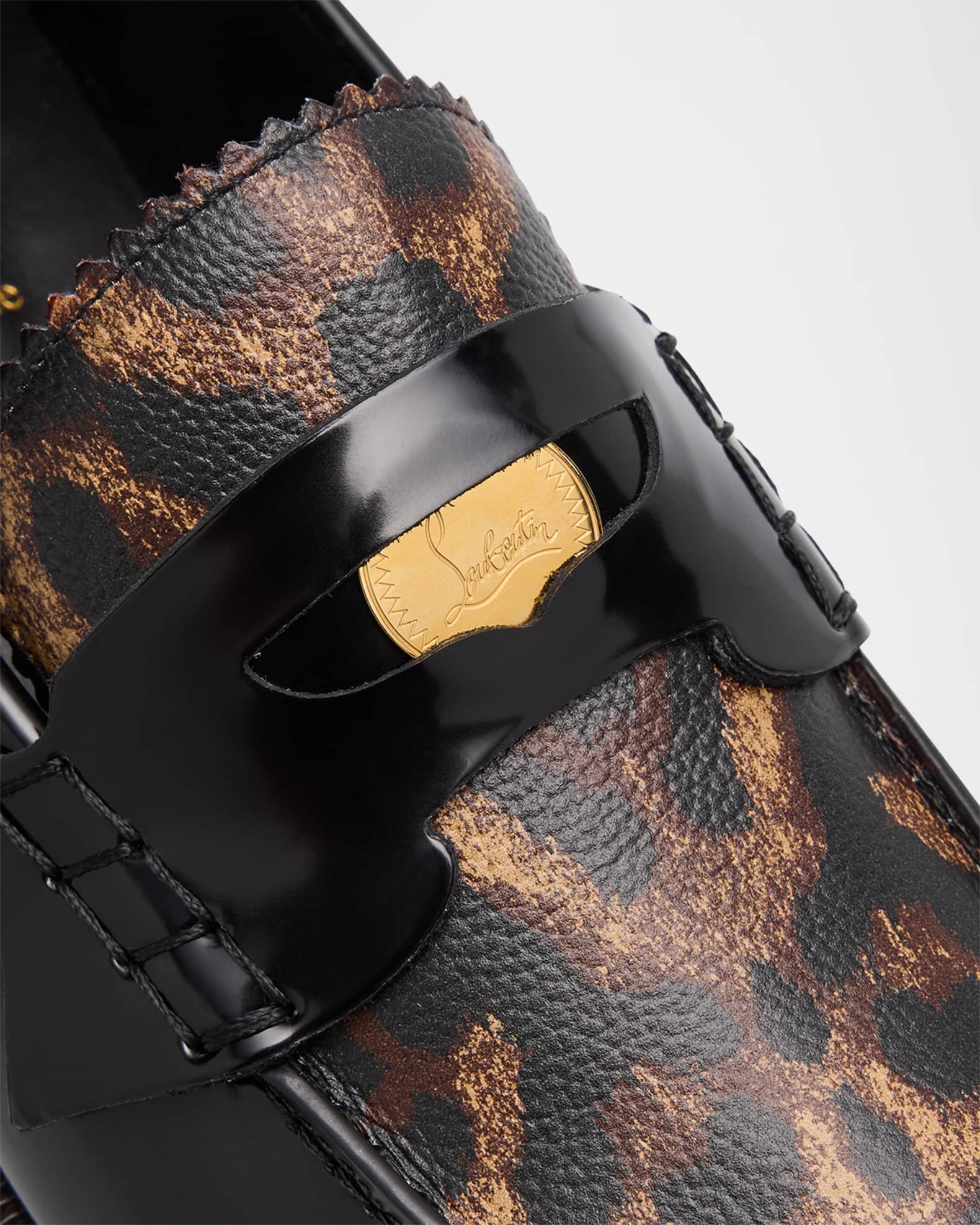 Christian Louboutin Donna Leopard-Print Leather Penny