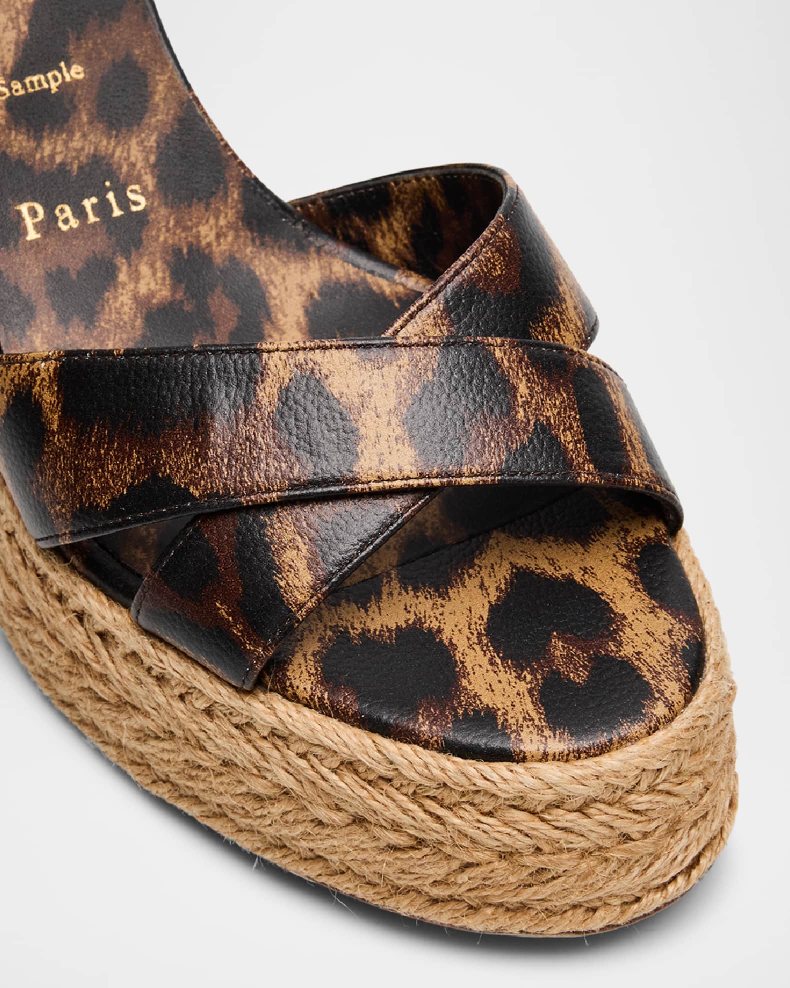 Christian Louboutin Leopard Red Sole Espadrille Sandals Neiman Marcus