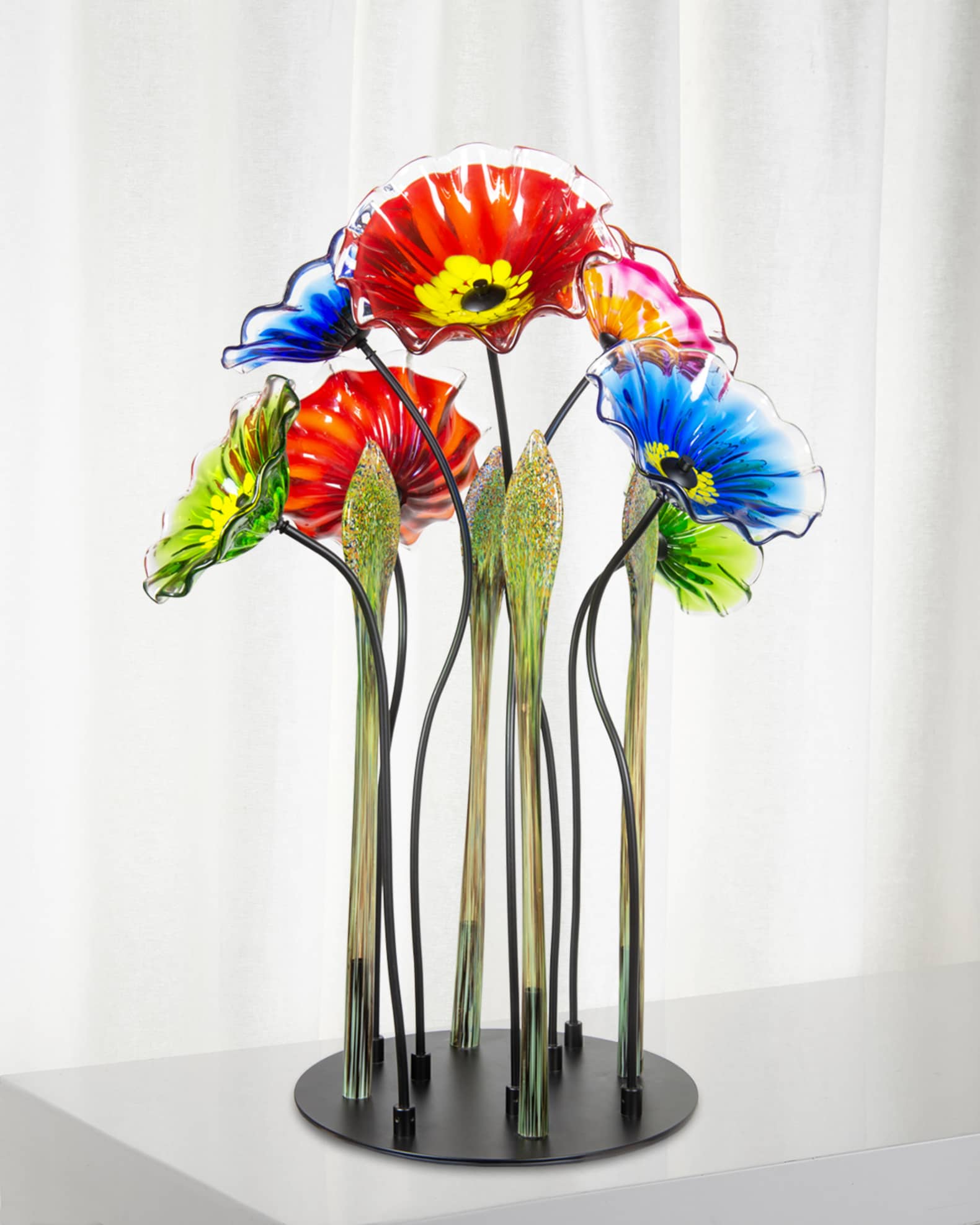 Floral Art Glass Decor 