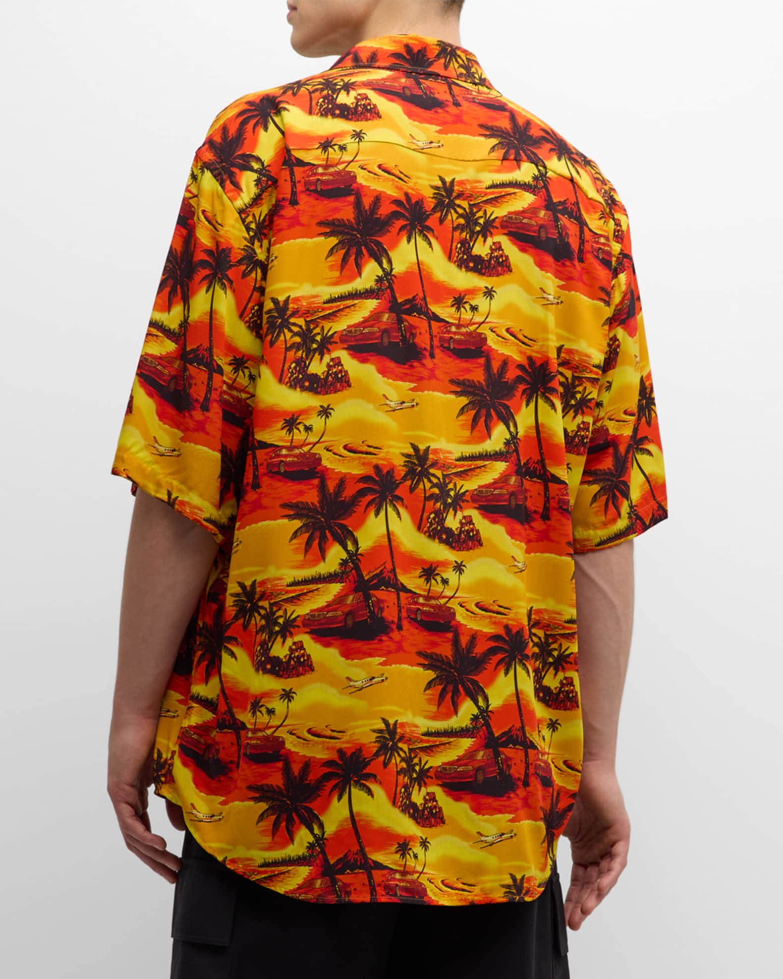 ずっと気になってた Balenciaga Men's Hawaiian Button-Down Shirt | Neiman Marcus シャツ